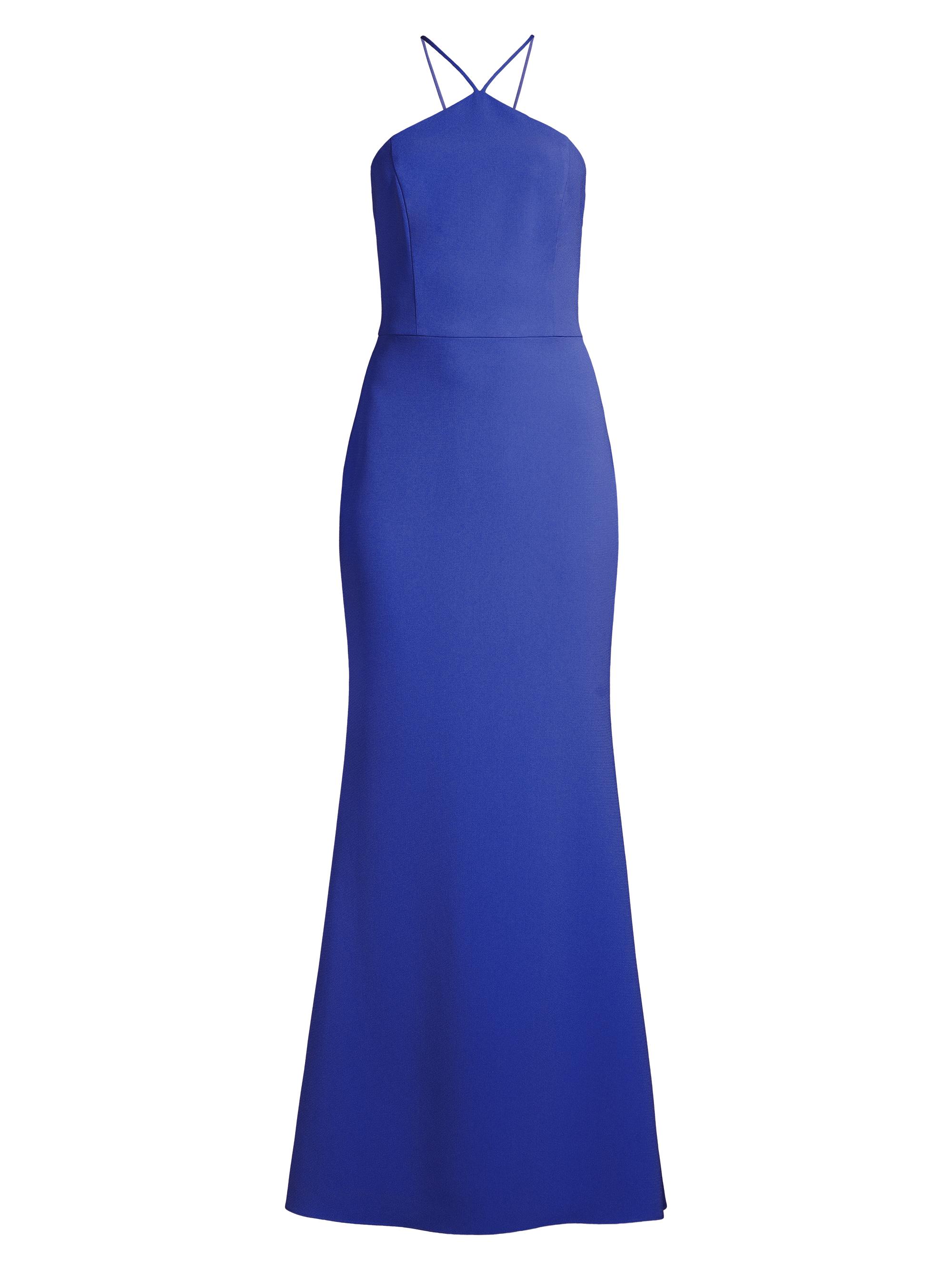 Liv Foster Women's Twill Halter Mermaid Gown - Royal Sapphire