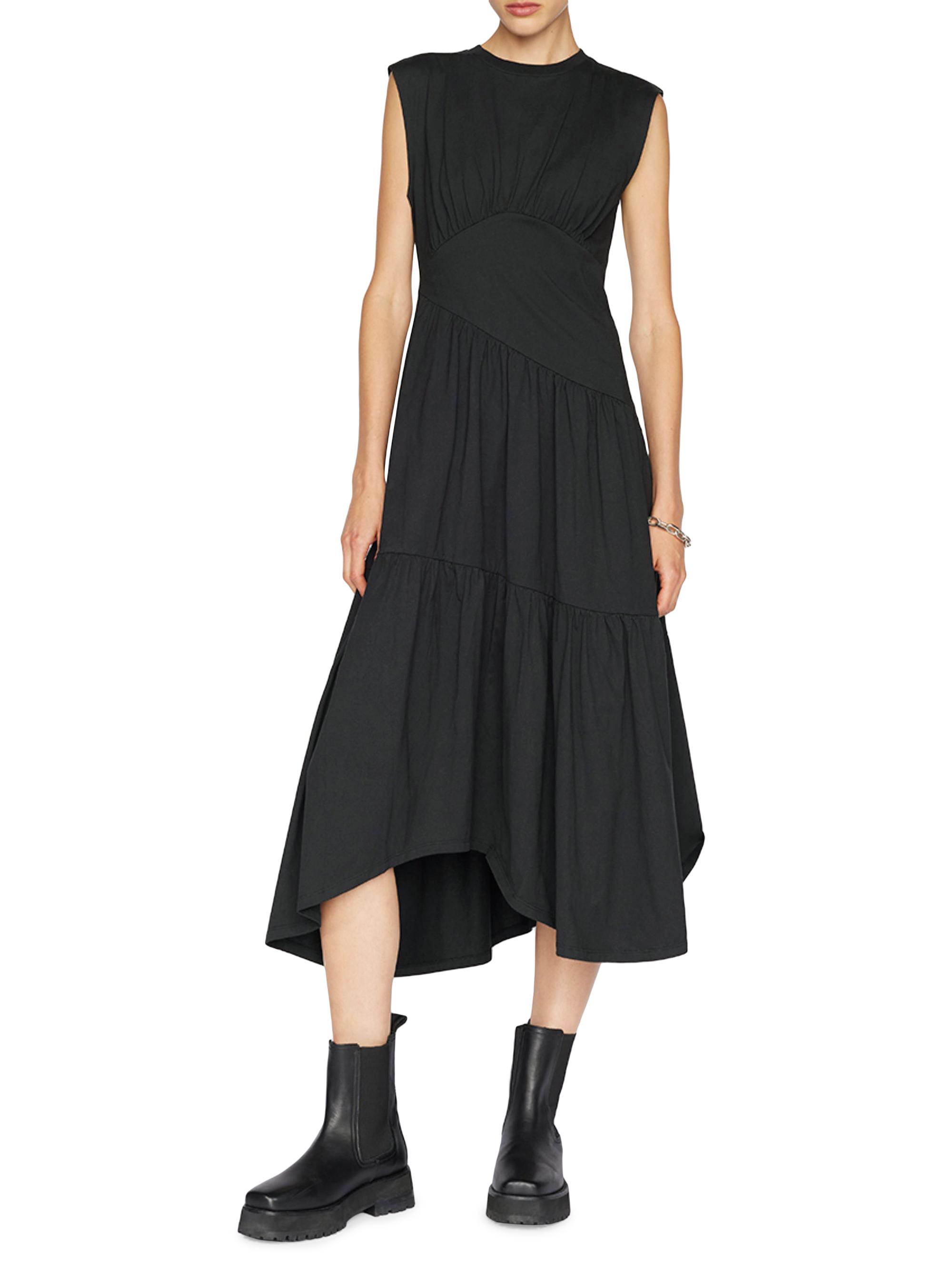 frame asymmetrical dress Asymmetrical Ruffle Midi Dress White main image 0