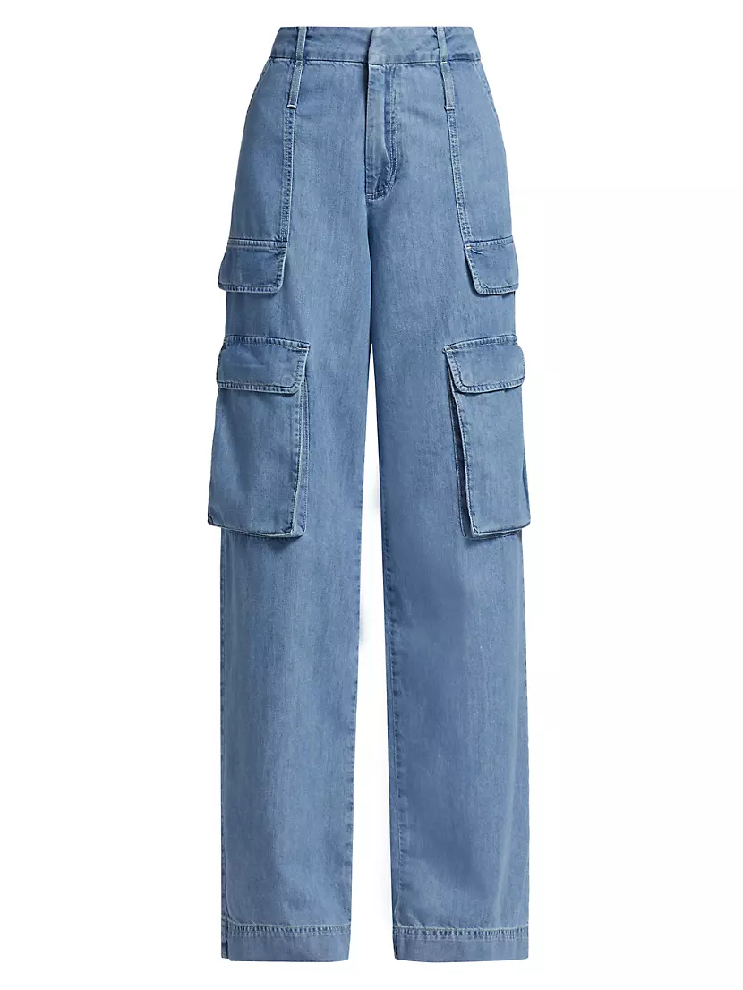 Shop Frame High-Rise Cargo Jeans | Saks Fifth Avenue