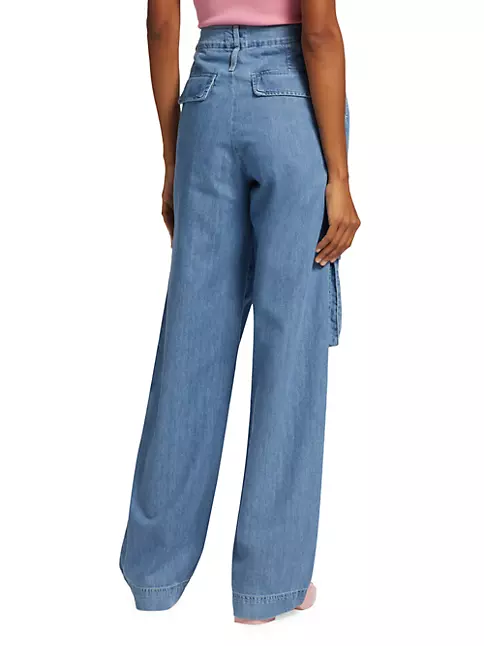 Shop Frame High-Rise Cargo Jeans | Saks Fifth Avenue