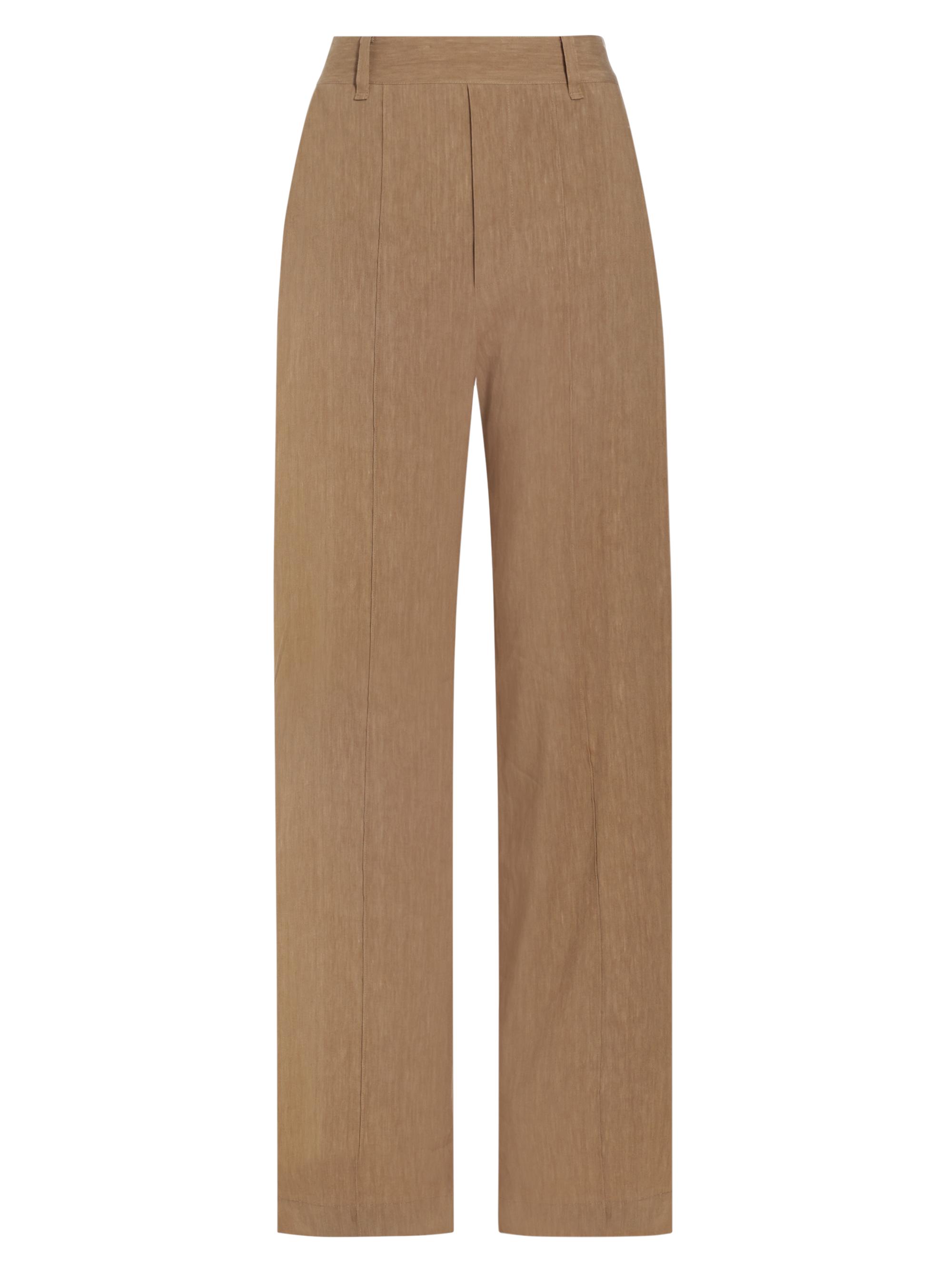 Vince Women's Linen-Blend High-Rise Trousers - Shale