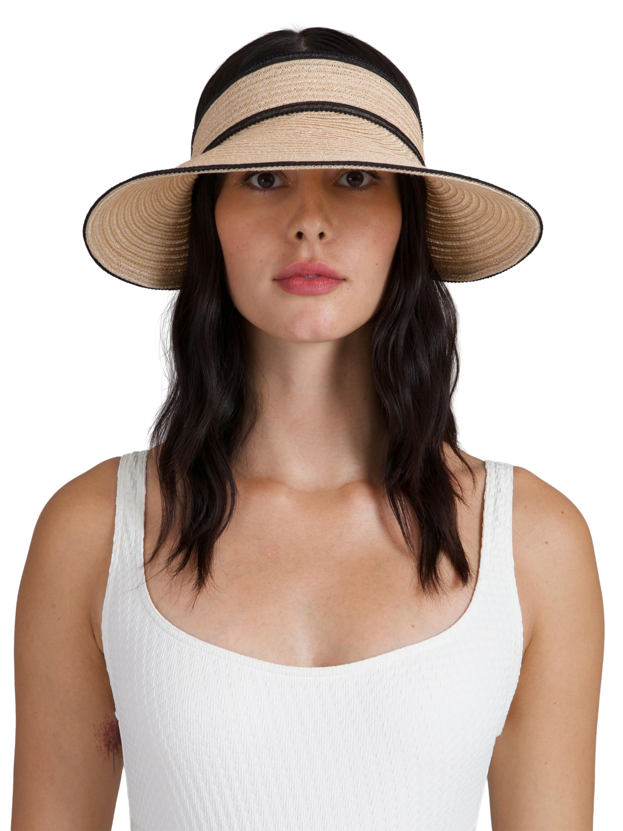 Eugenia Kim Women's Trixie Woven Visor Hat - Camel Black