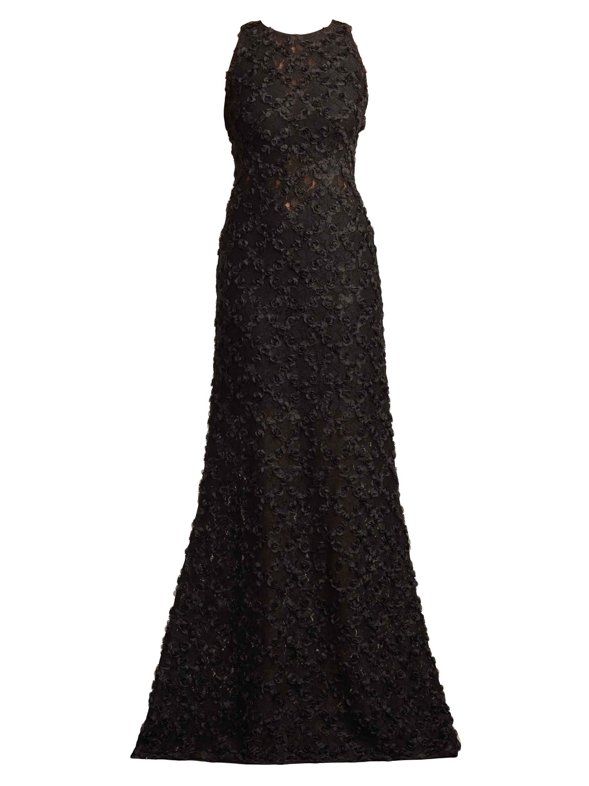 Tadashi Shoji Women's Floral Lace Gown - Black