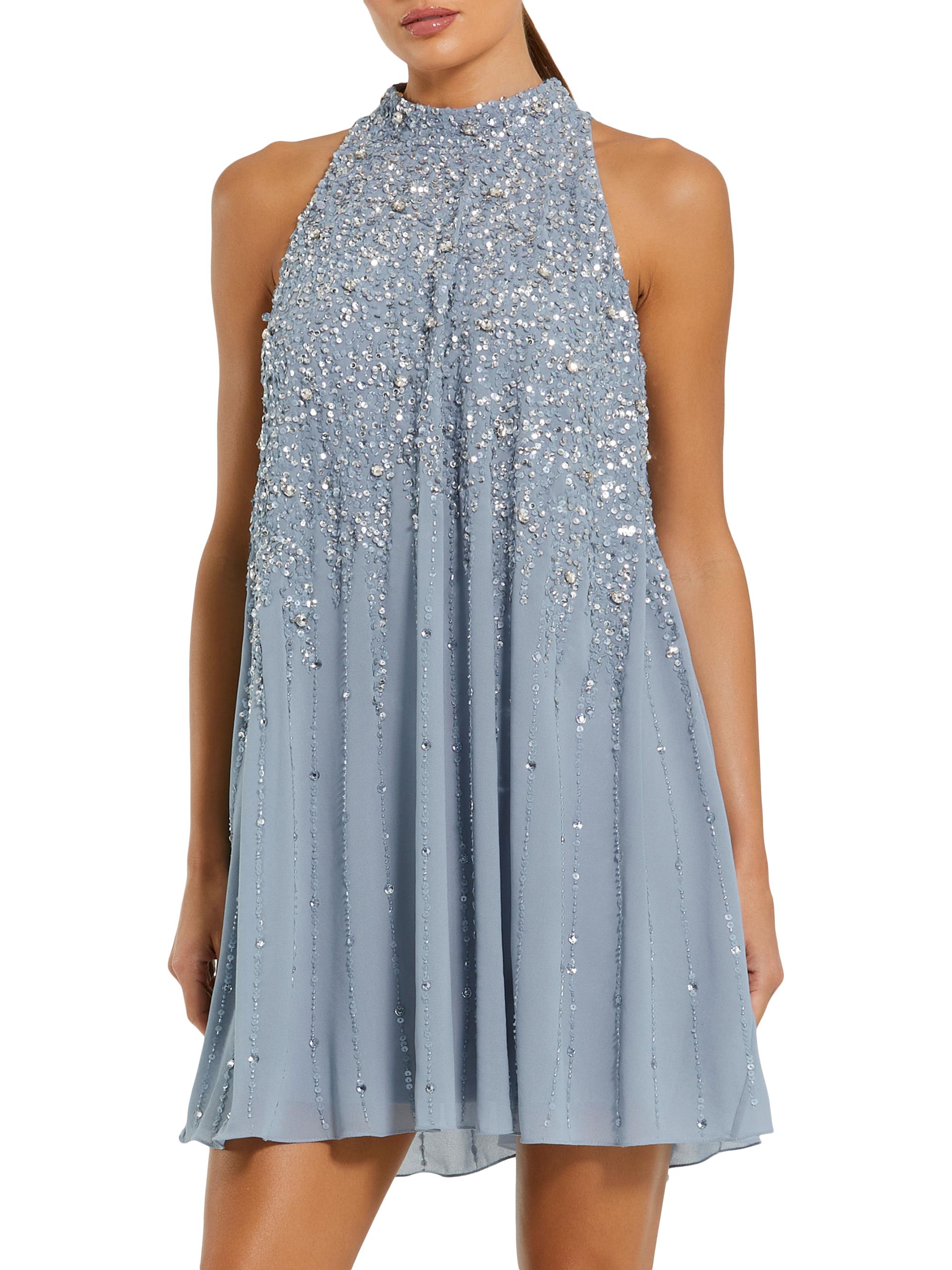 Mac Duggal Women's Sequin-Embellished Trapeze Dress - Powder Blue