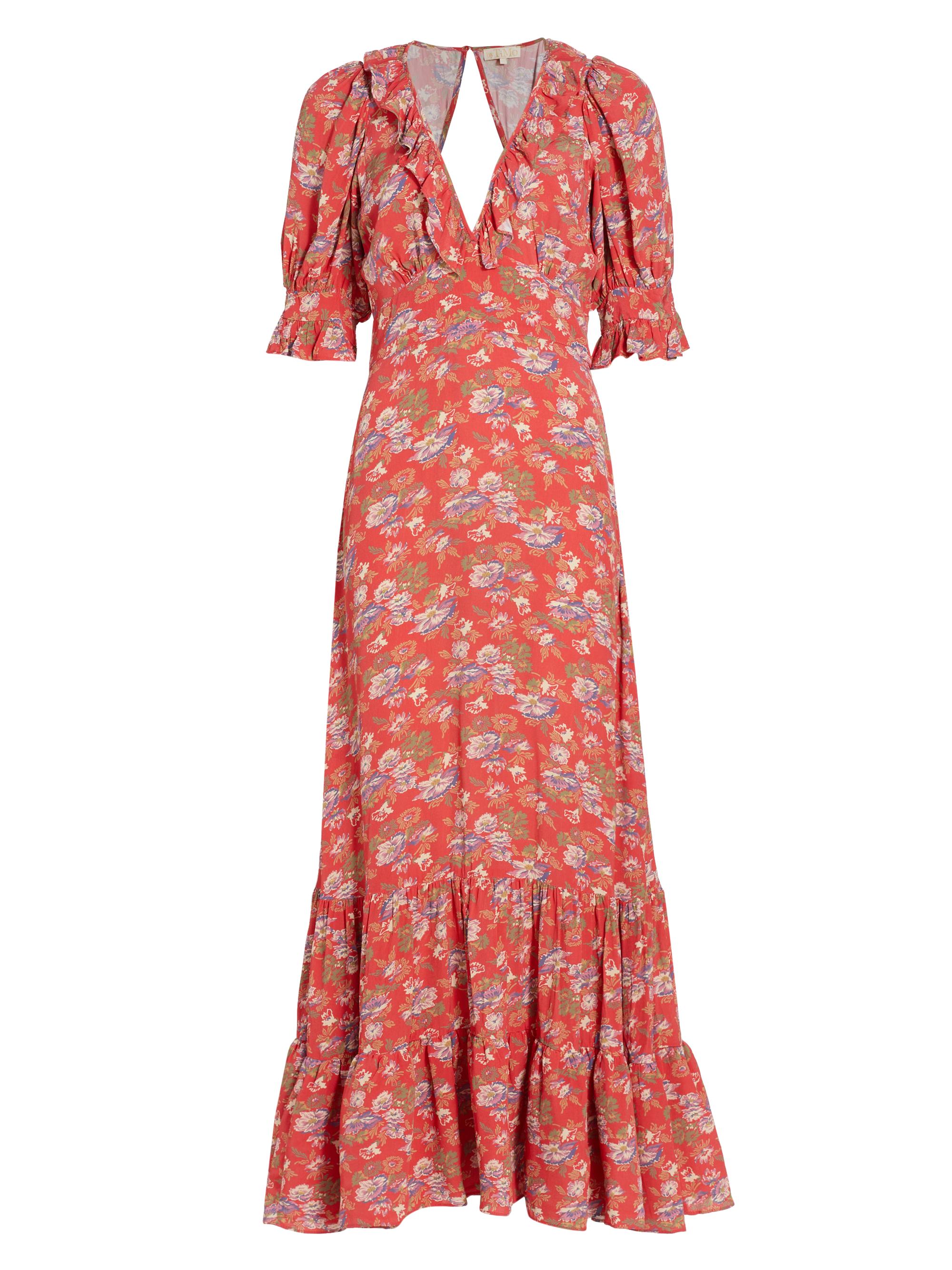 byTiMo Women's Spring Floral Tiered Maxi Dress - Red Flora