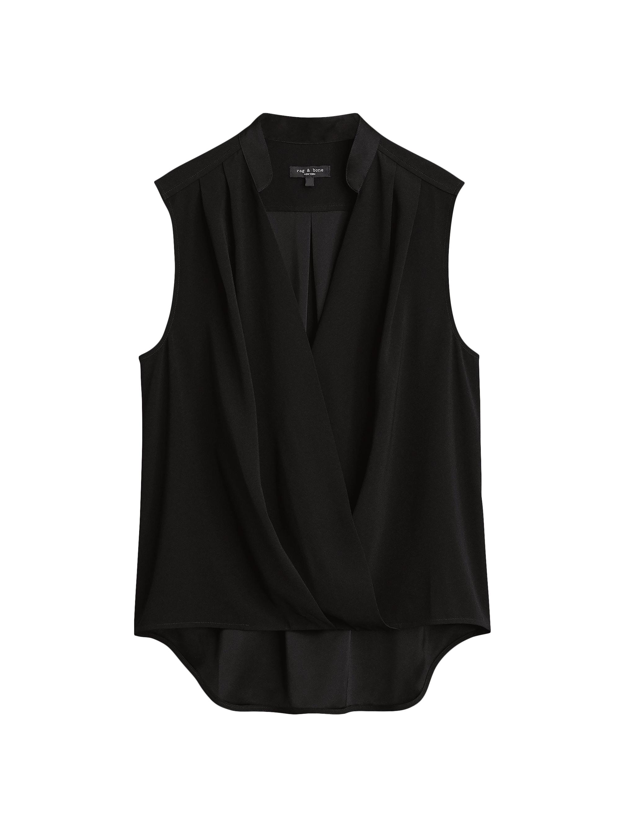 rag & bone Women's Meredith Satin Top - Black