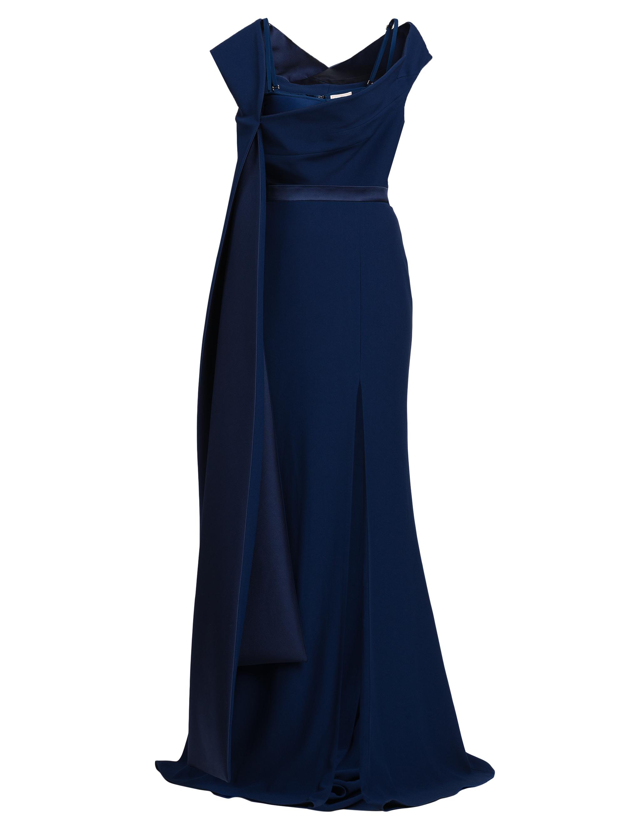 McQueen Women's Draped Off-The-Shoulder Gown - Blue