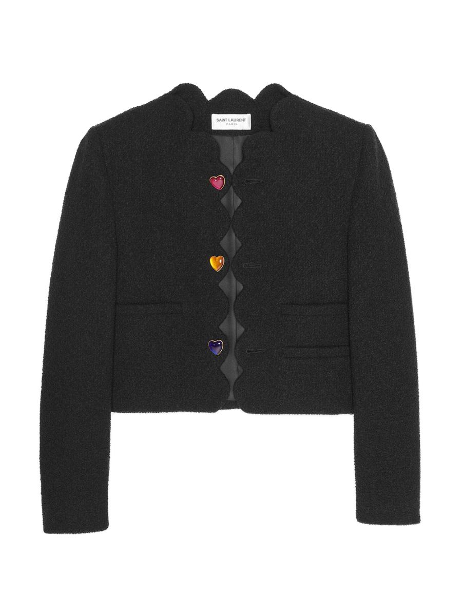 Vintage Saint Laurent YSL Yves Wool Jacket Overcoat Black