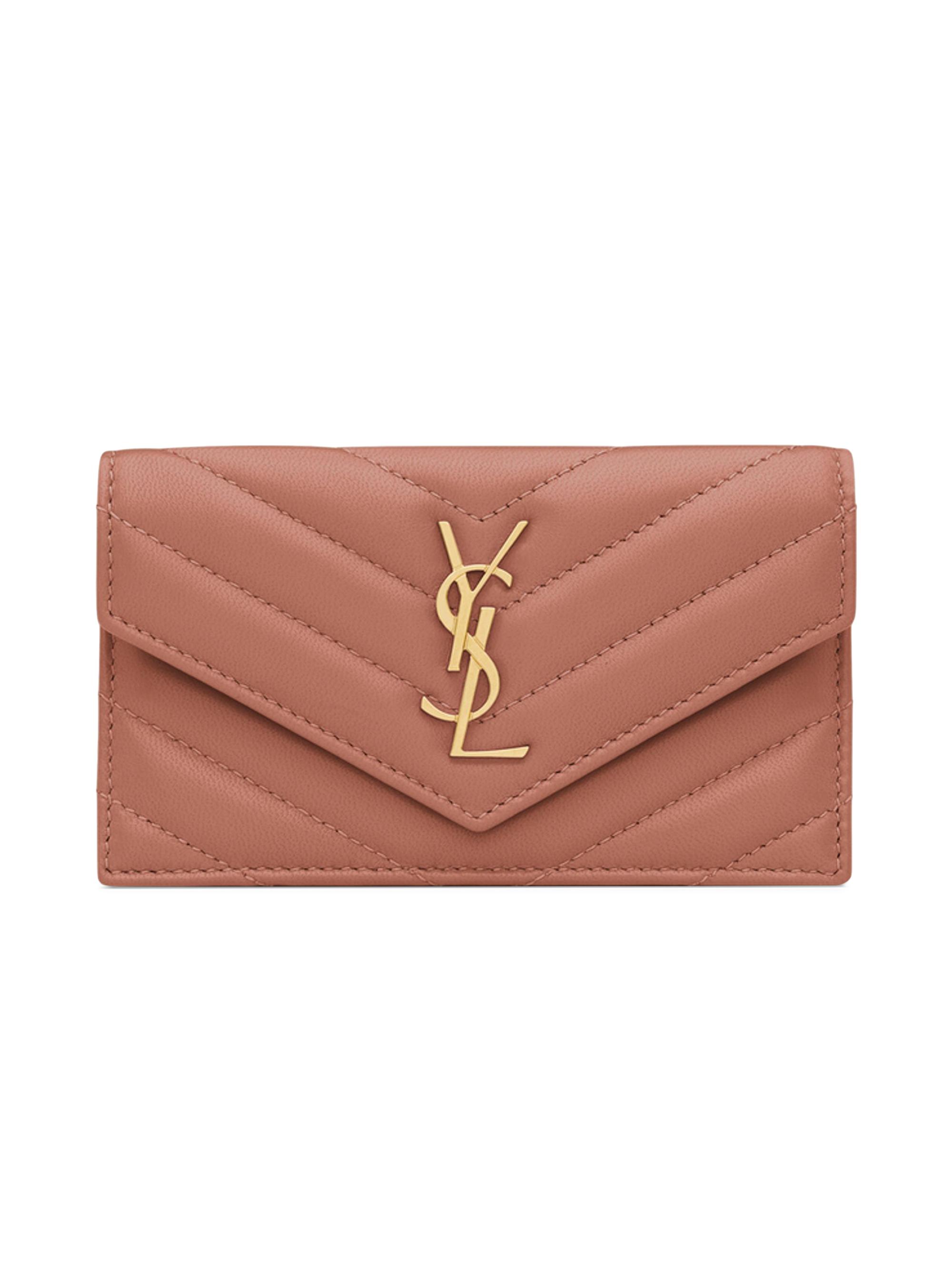 Saint Laurent Cassandre Matelasse Large Flap Wallet in Grain De