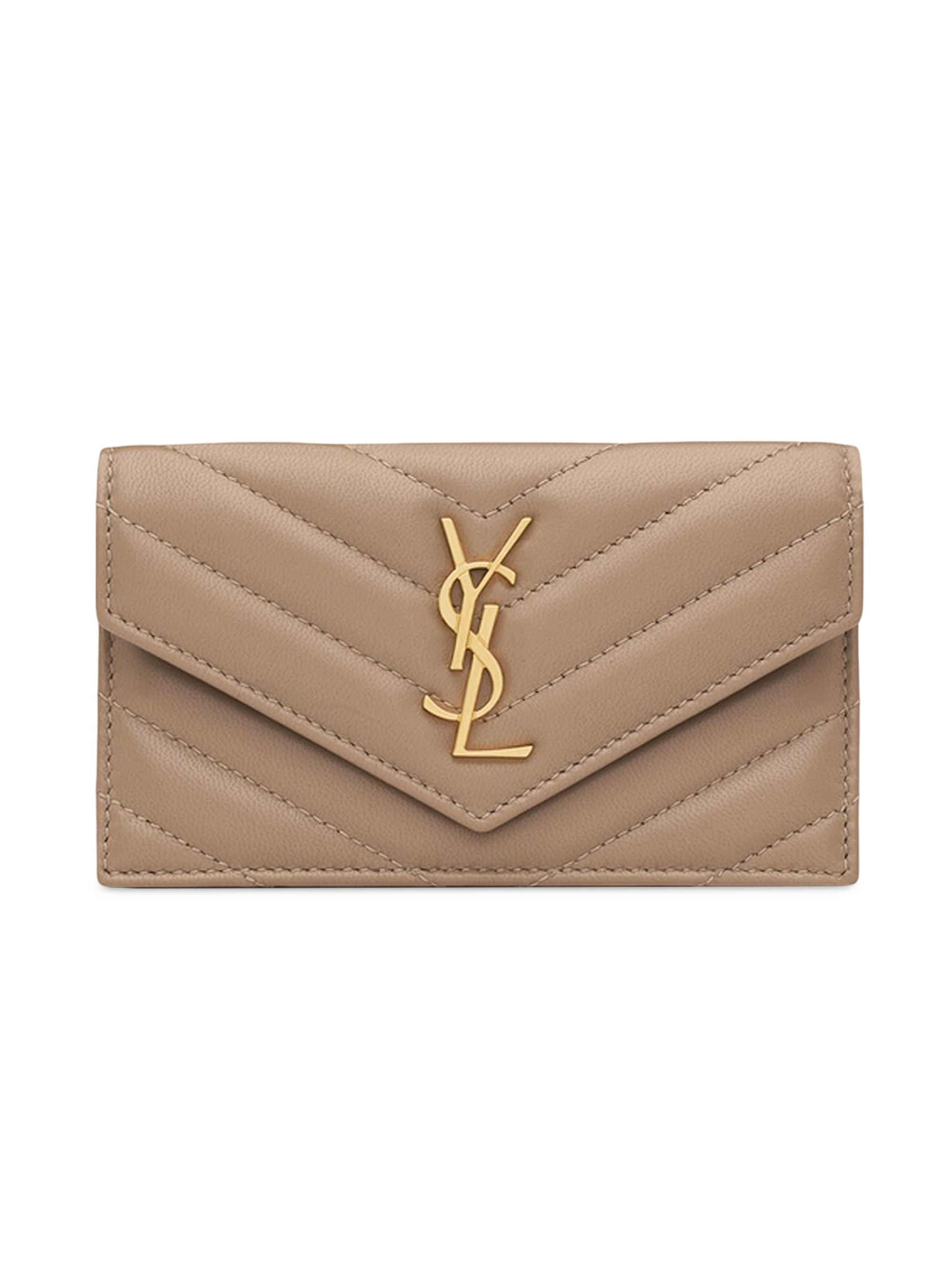 Saint Laurent Cassandre Matelasse Flap Pouch In Quilted Embossed Leather Black