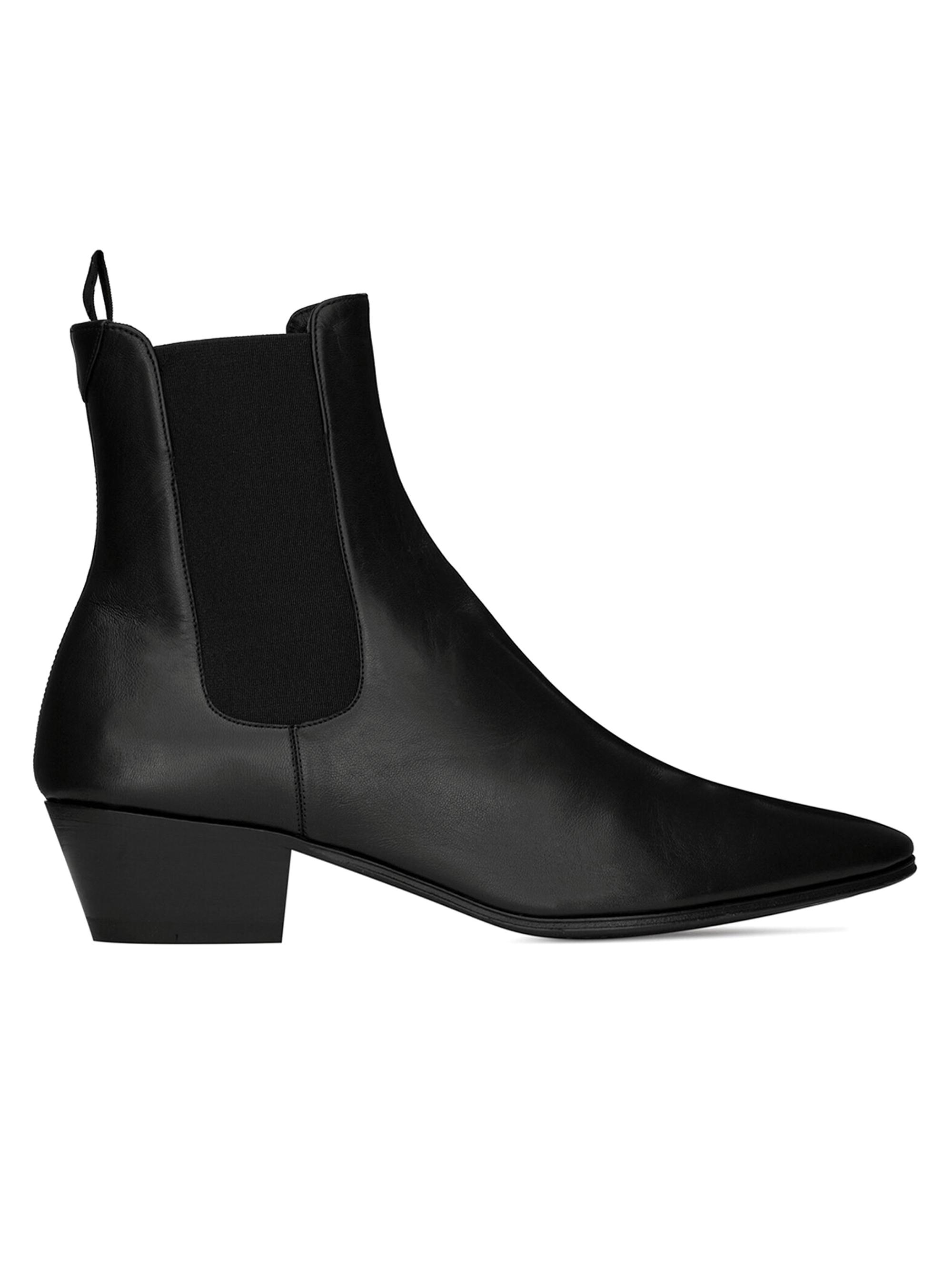 Saint Laurent Women's Vassili Chelsea Booties in Smooth Leather - Nero