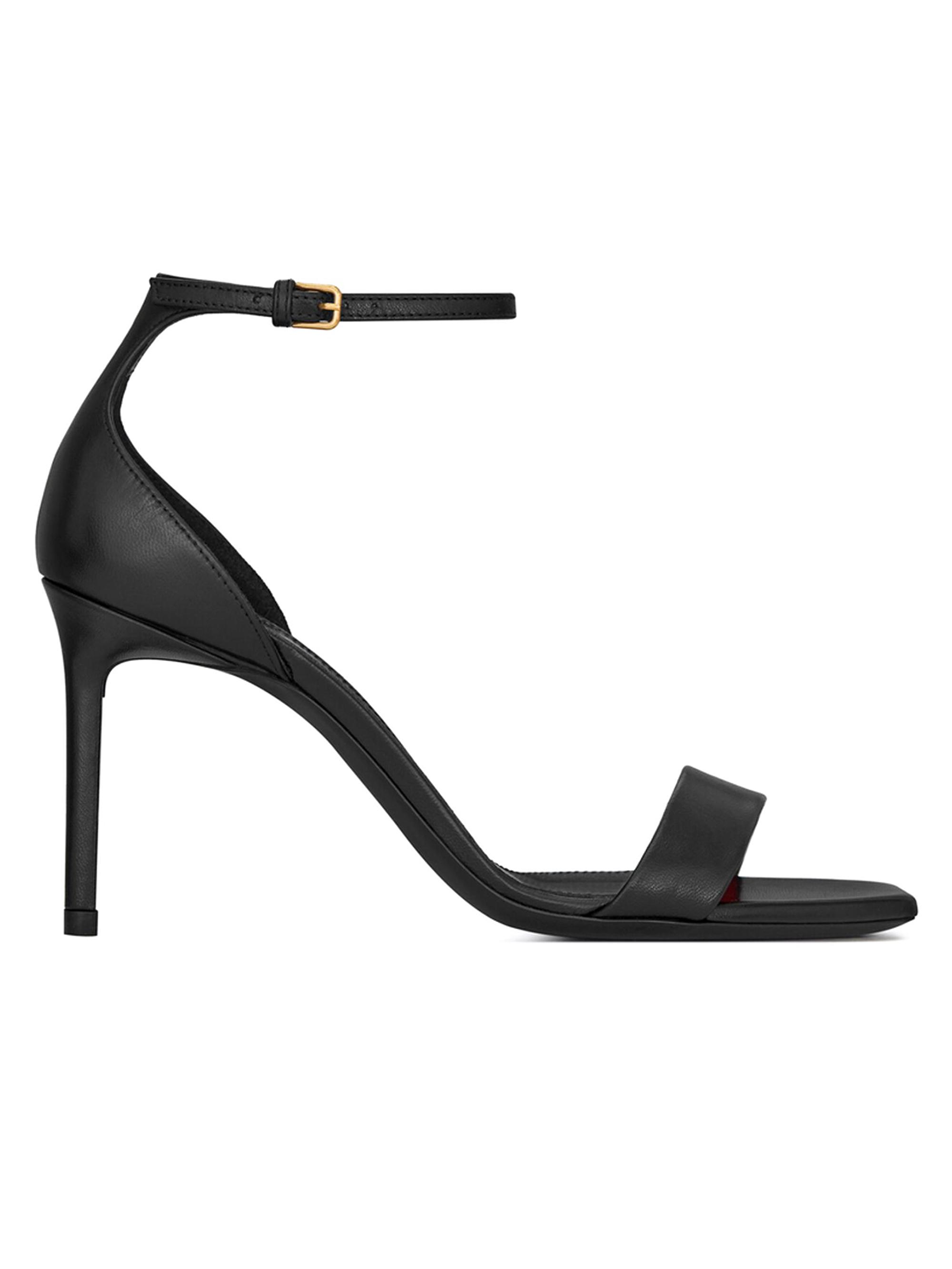 Saint Laurent Women's Amber Sandals in Leather - Nero