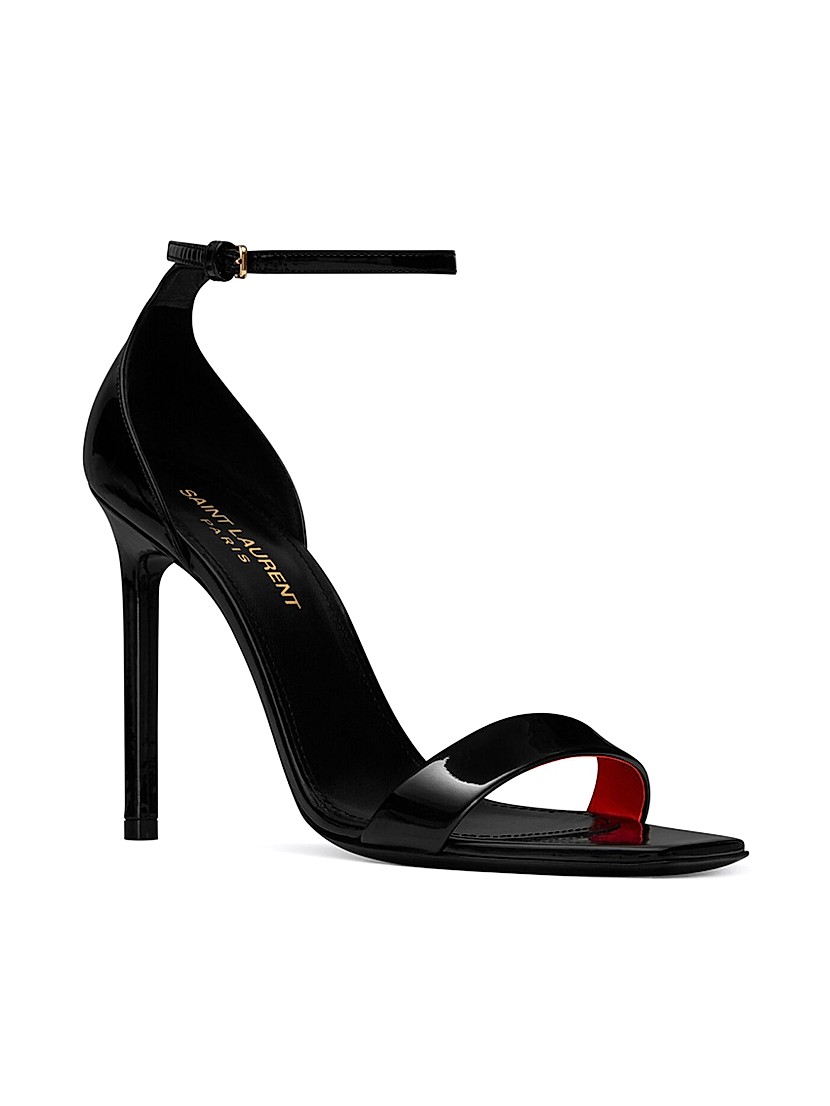 Shop Saint Laurent Amber Sandals in Patent Leather | Saks Shop Saint Laurent Amber Sandals in Patent Leather | Saks