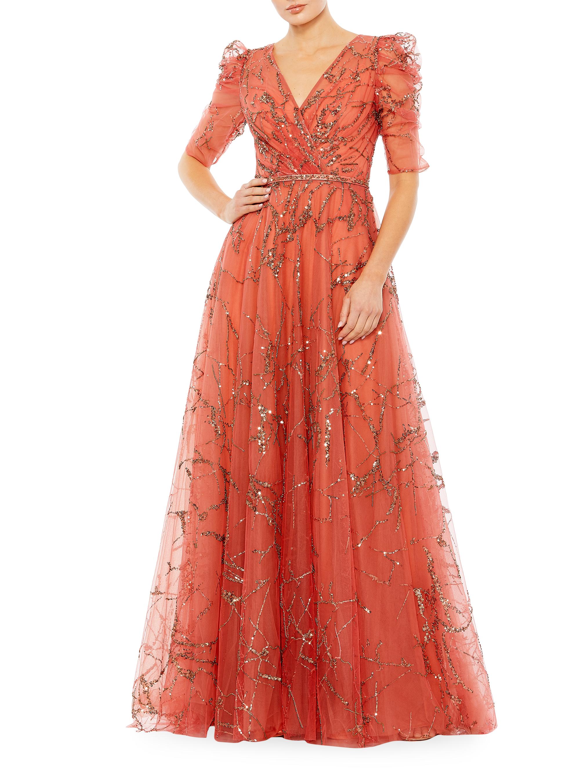 Mac Duggal Women's Embellished Tulle Gown - Cinnamon