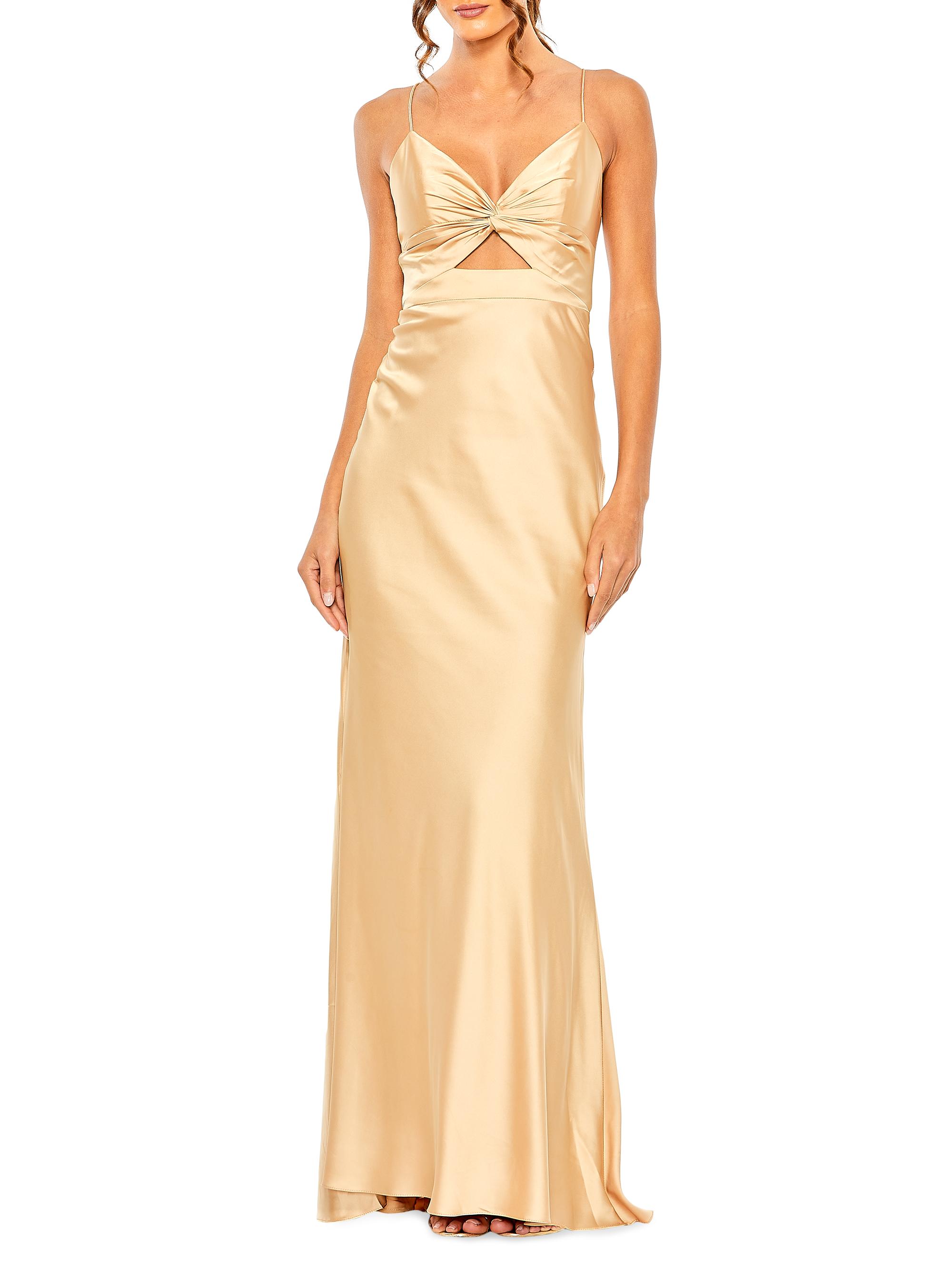 Mac Duggal Women's Cut-Out Satin Gown - Champagne