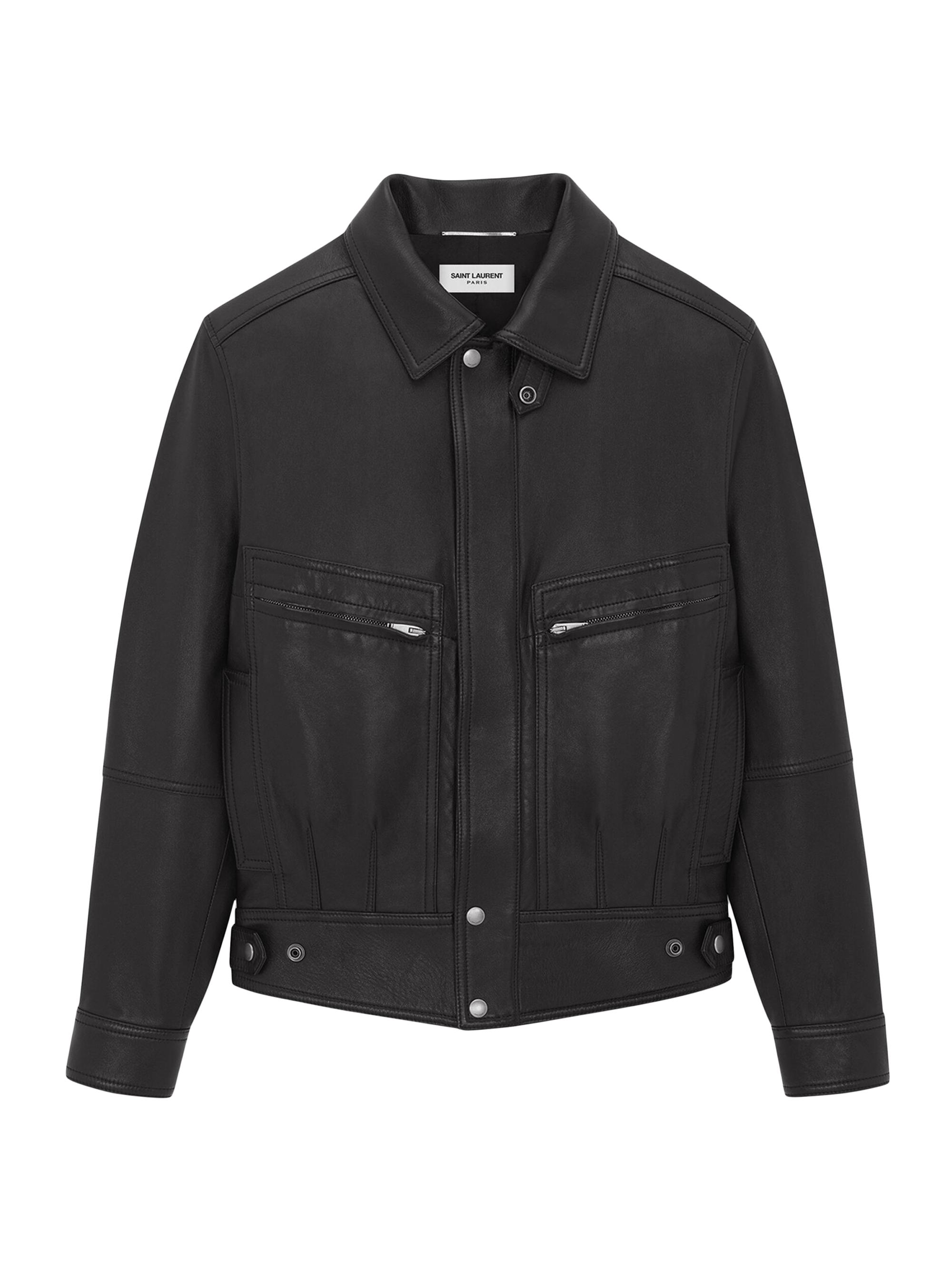 Saint Laurent Jacket in Drummed Lambskin | Saks Fifth Avenue