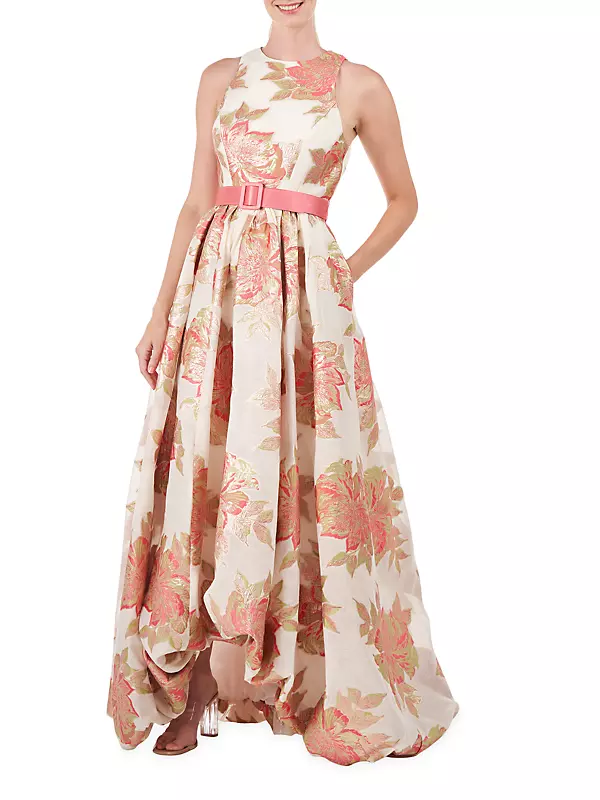 Floral Print Jacquard Dress