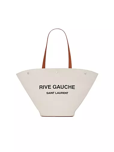 Rive Gauche Tote Bag in Canvas and Vintage Leather