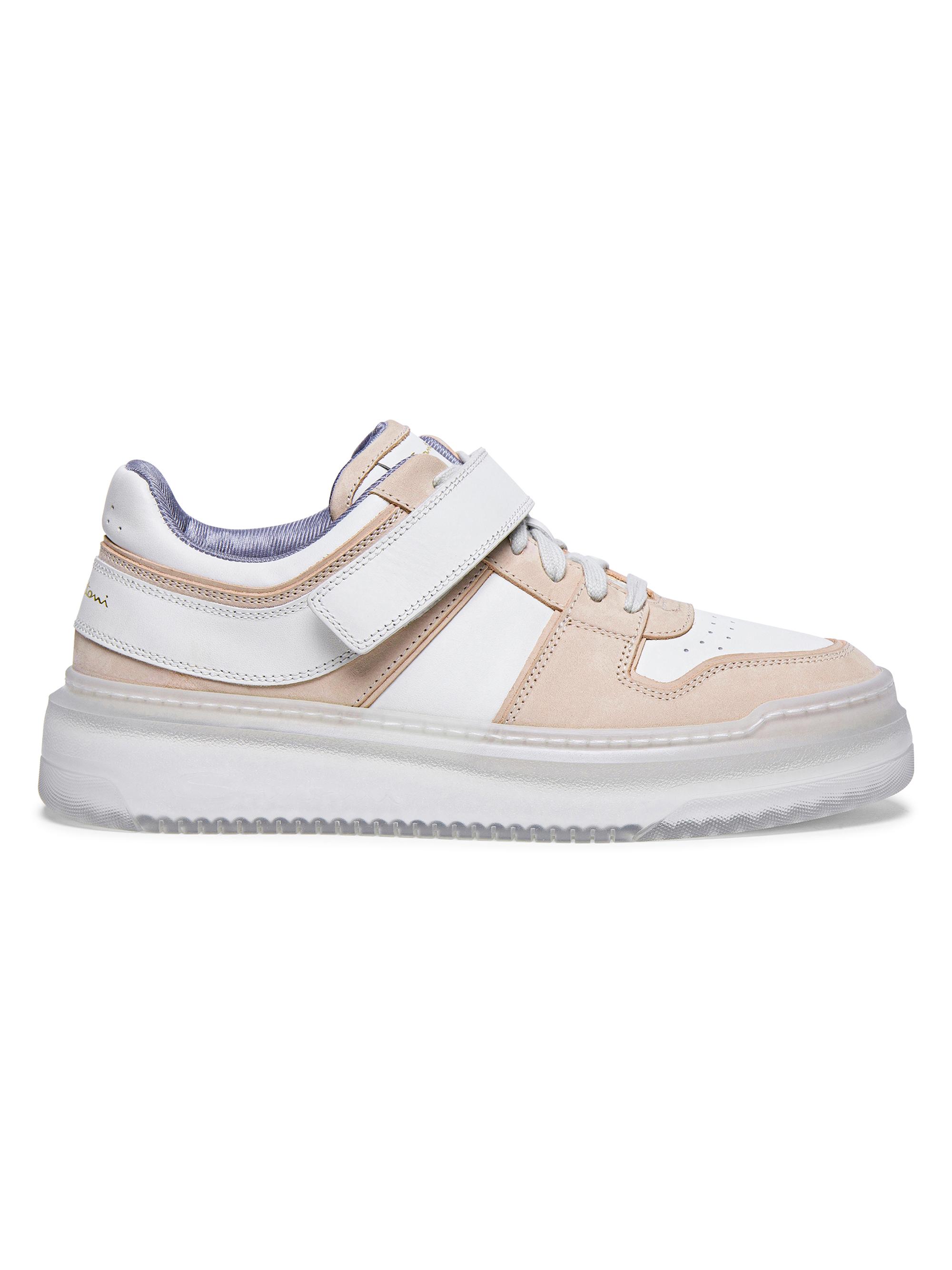 Santoni Women's Two-Tone Leather & Suede Sneakers - White