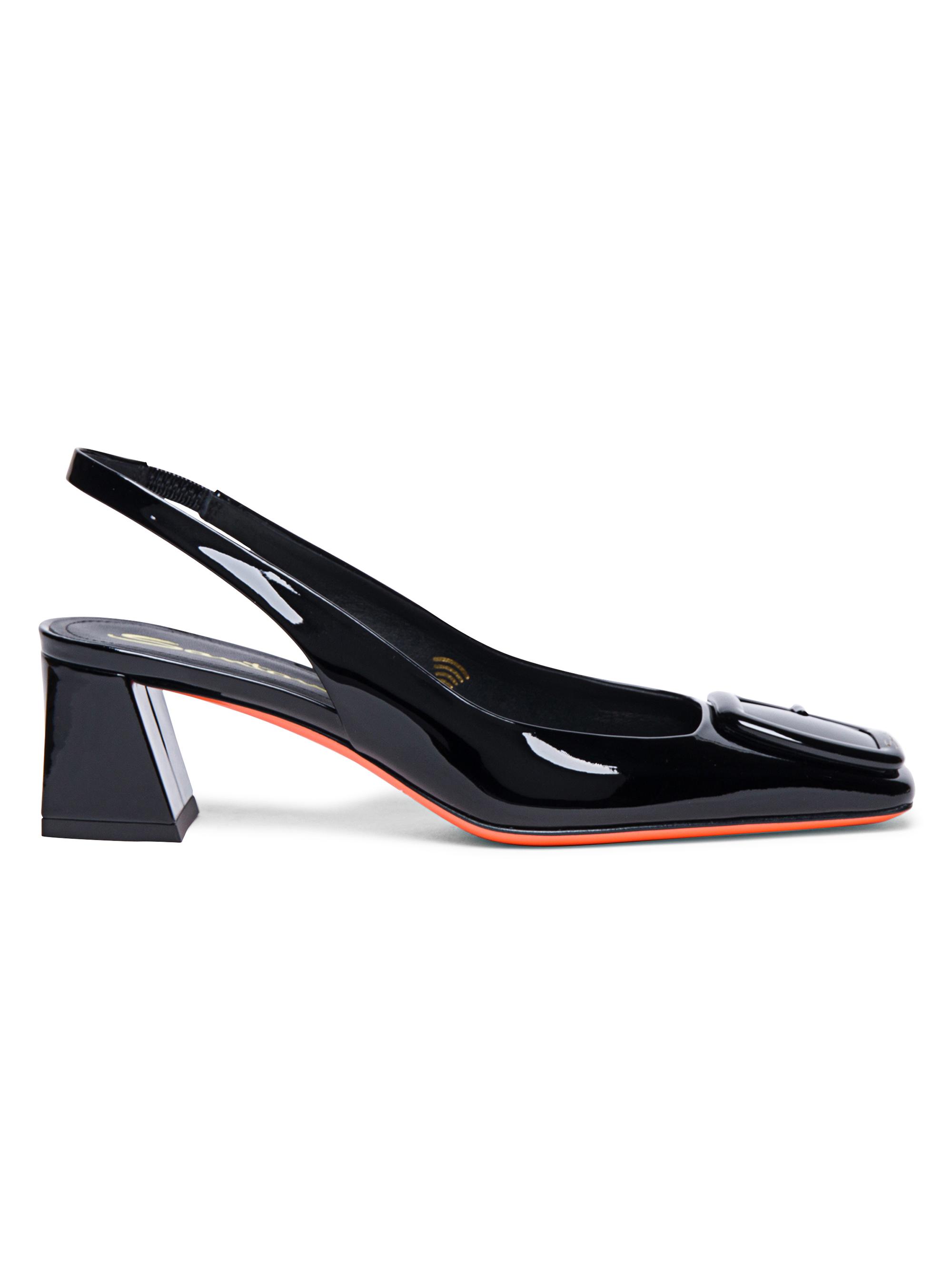 Santoni Women's 50MM Patent Leather Block-Heel Pumps - Black