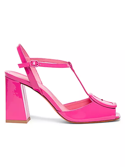 Shop Santoni 85MM Patent Leather T-Strap Sandals | Saks Fifth Avenue