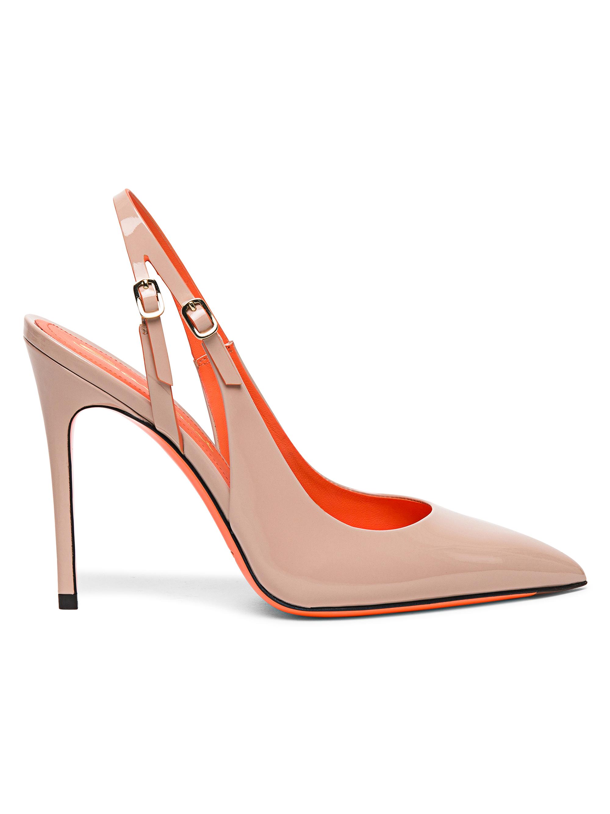 Santoni Women's Patent Leather Stiletto Pumps - Beige