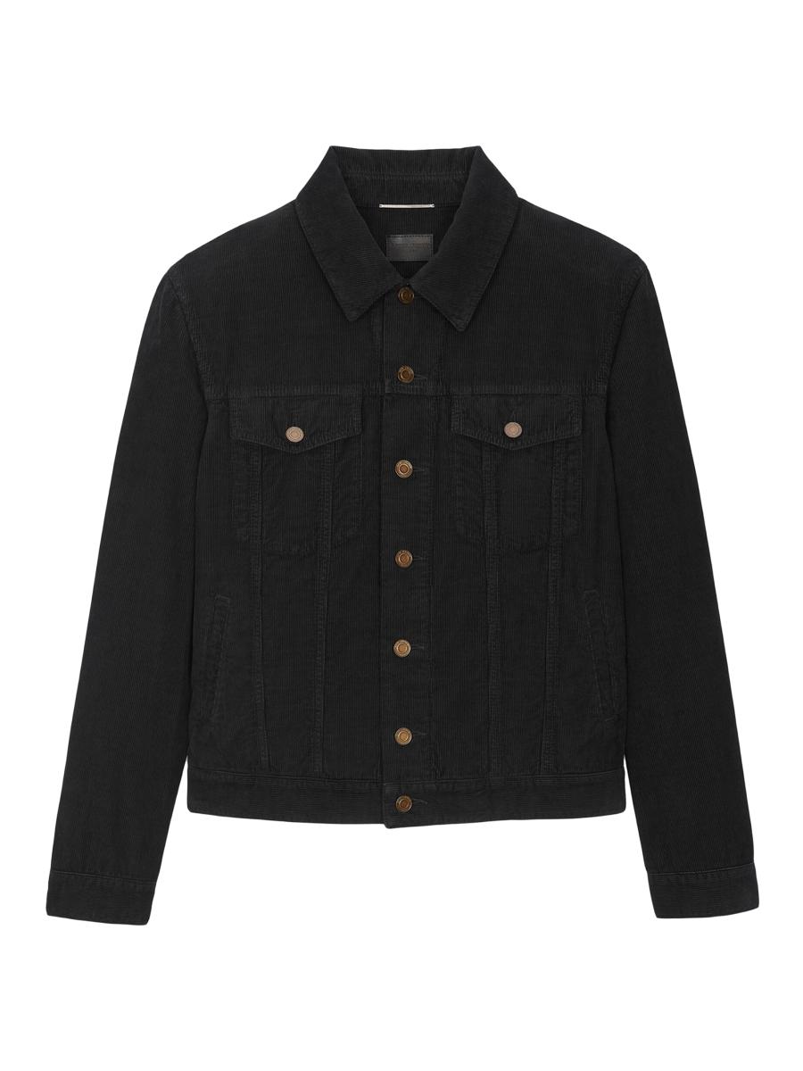 Saint Laurent Classic Jacket in Black Stonewash Corduroy | Saks