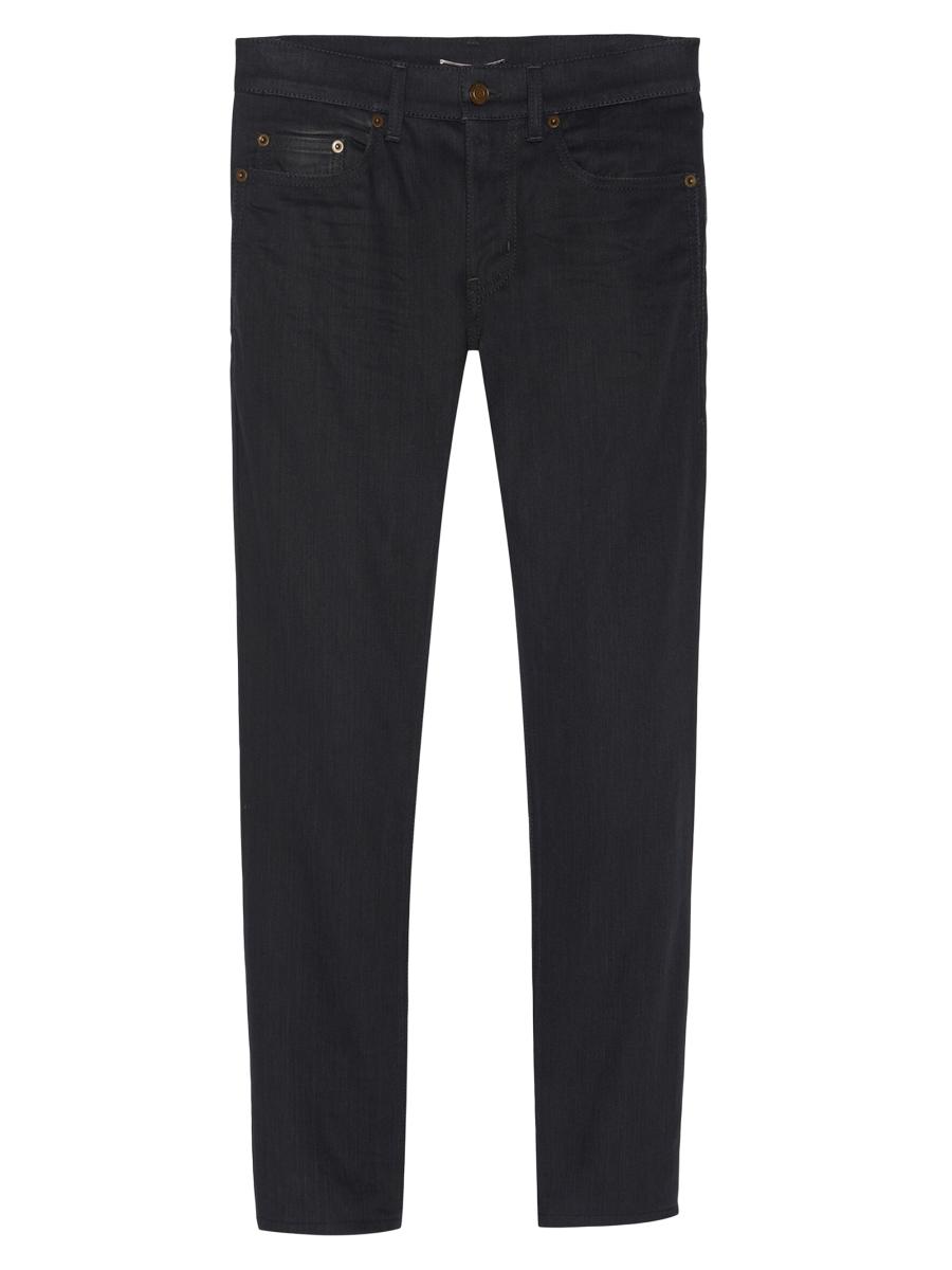 Saint Laurent Cropped Skinny-fit Jeans in Used Black Denim