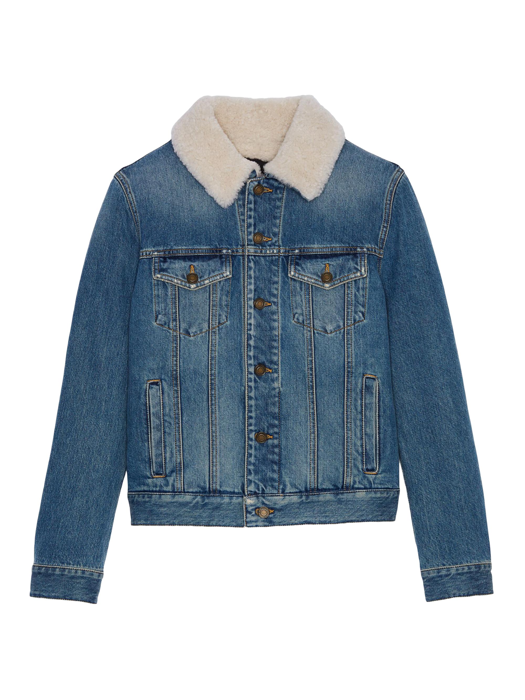 Saint Laurent Jacket with Shearling Collar in Used 70⿿s Blue