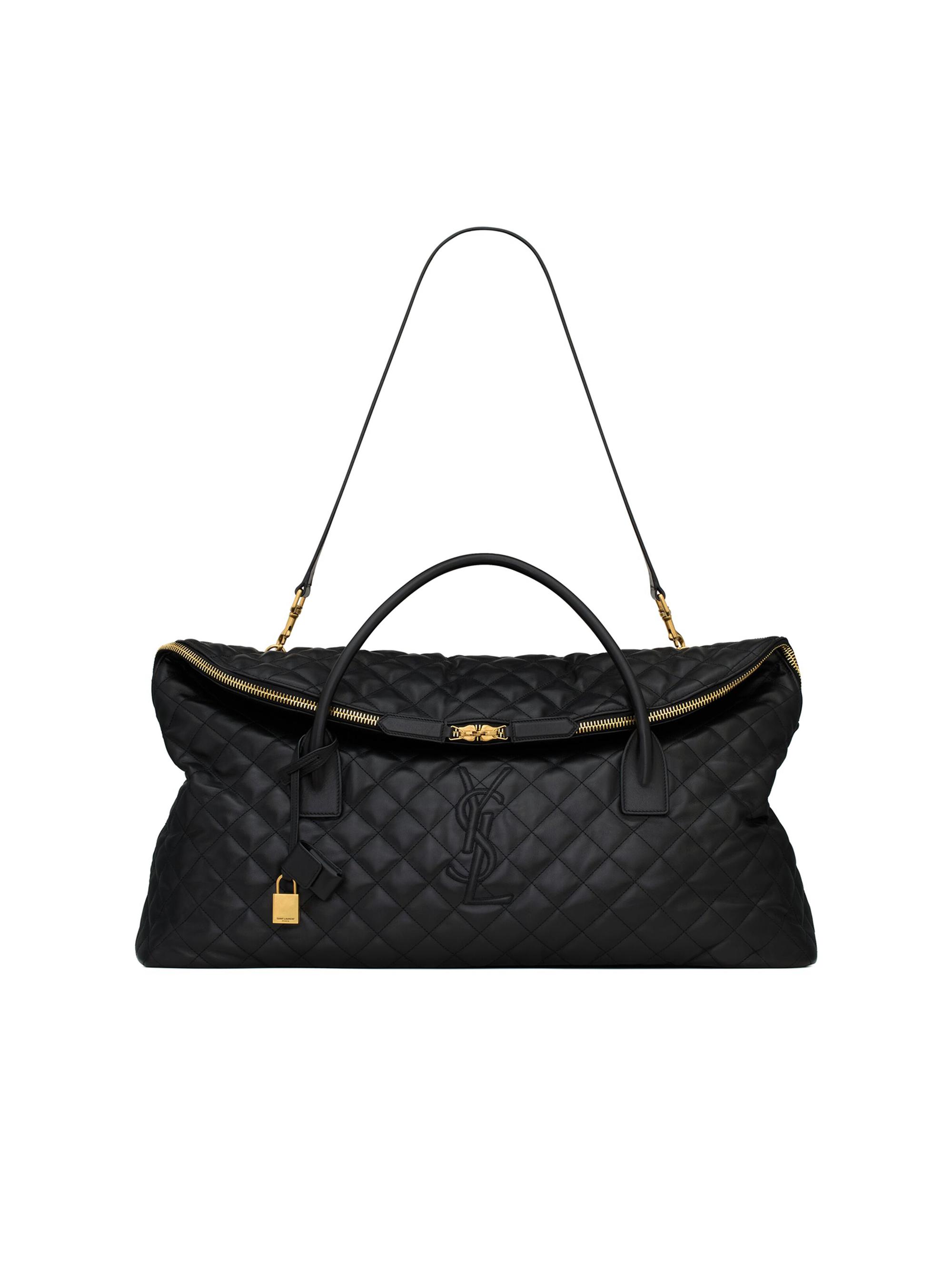 Saint Laurent Women's ES Giant Travel Bag in Quilted Leather - Nero