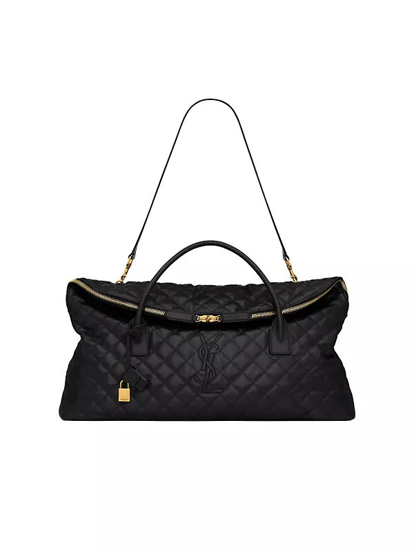 Leather Hand Bag Women Large Shoulder Travel Quilted Artificial Chain Bag  Black