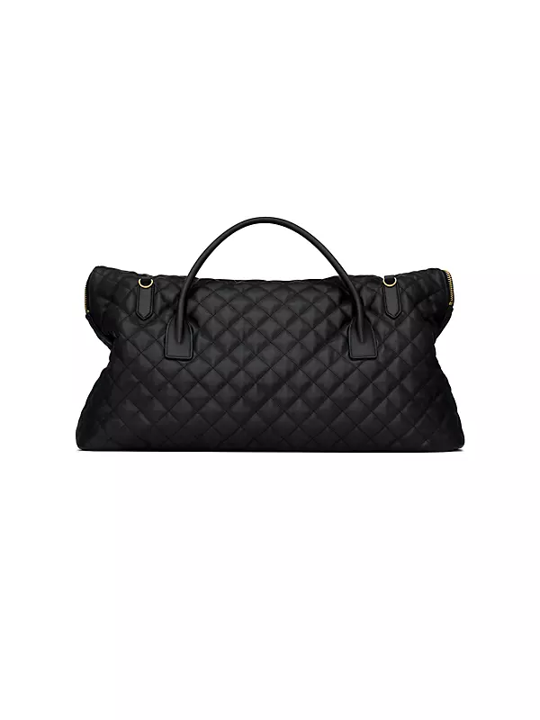 Chanel NEW Black White Leather Top Handle Satchel Shoulder Travel Bag in Box