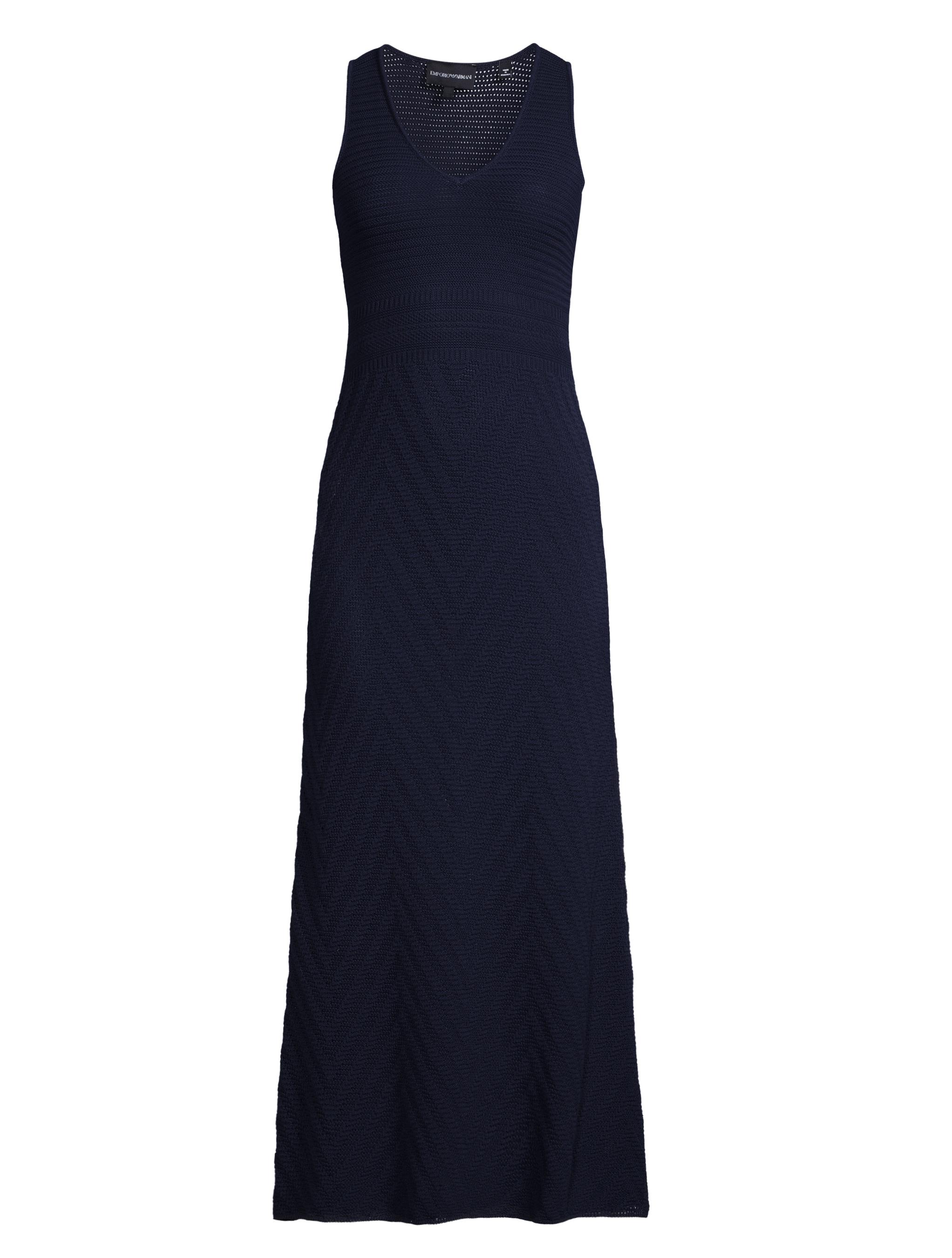Emporio Armani Women's V-Neck Crochet Maxi Dress - Navy