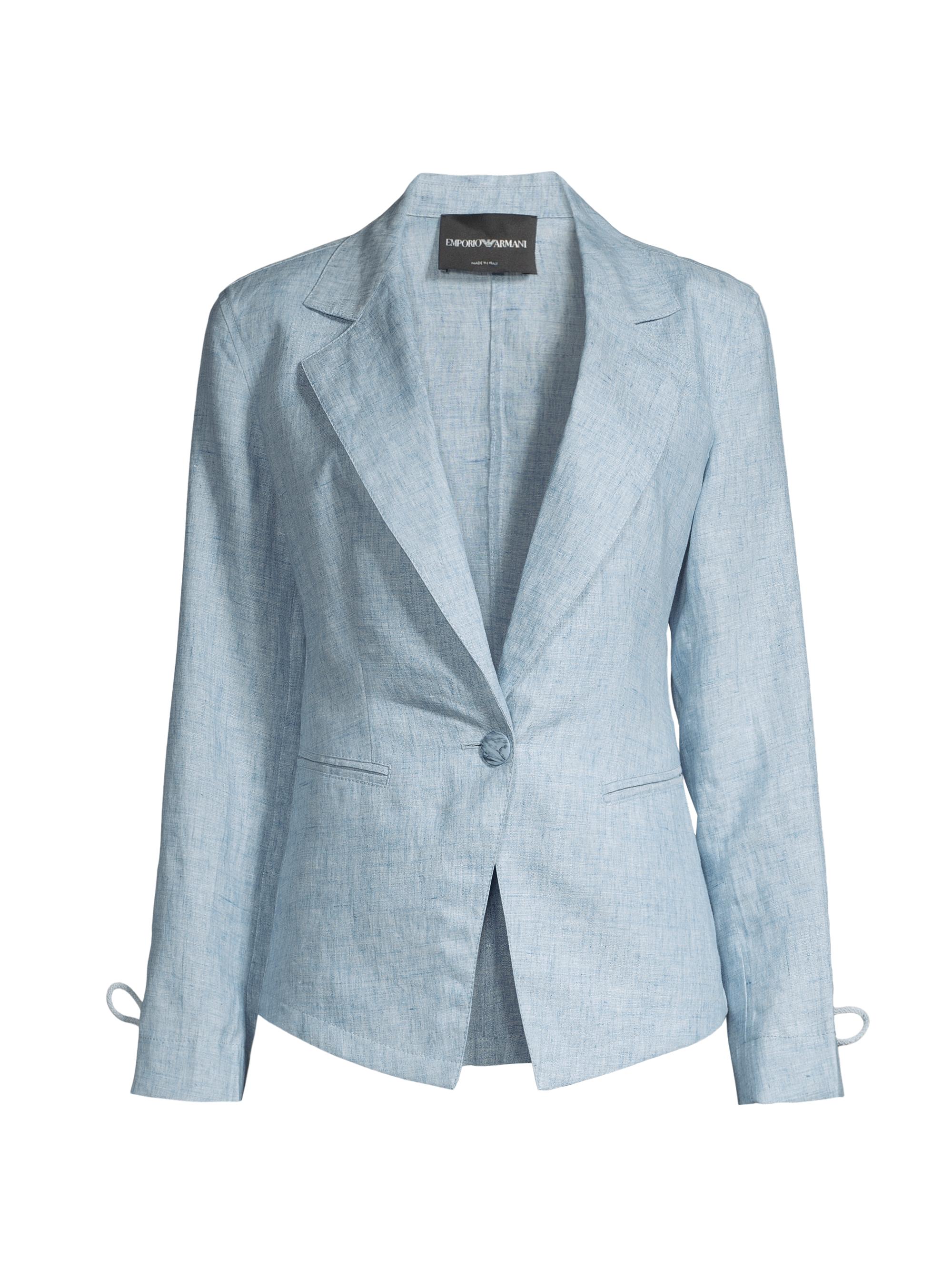 Emporio Armani Women's Linen Blazer - Light Blue