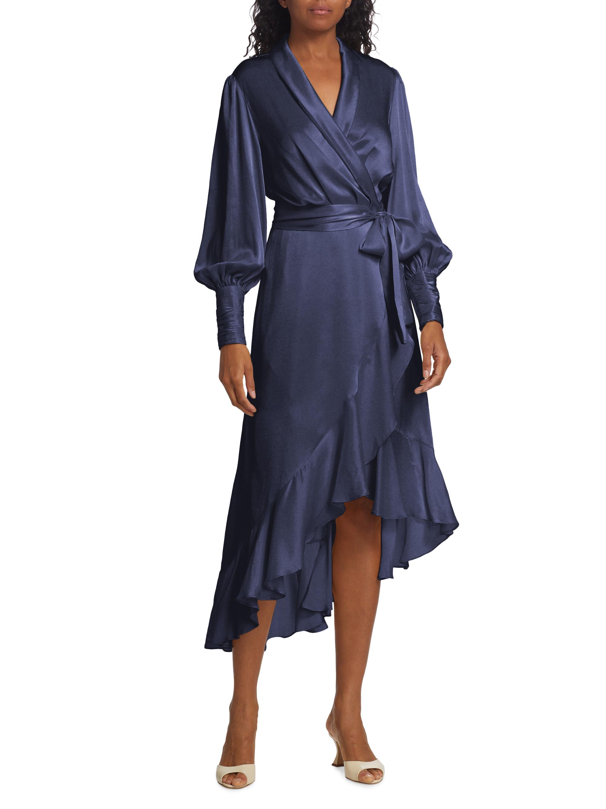 Zimmermann Belted Silk Wrap Midi-Dress | Saks Fifth Avenue