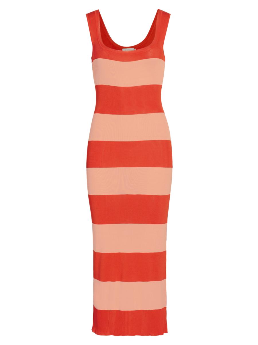 knee length dresses for ladies rosa striped midi dress