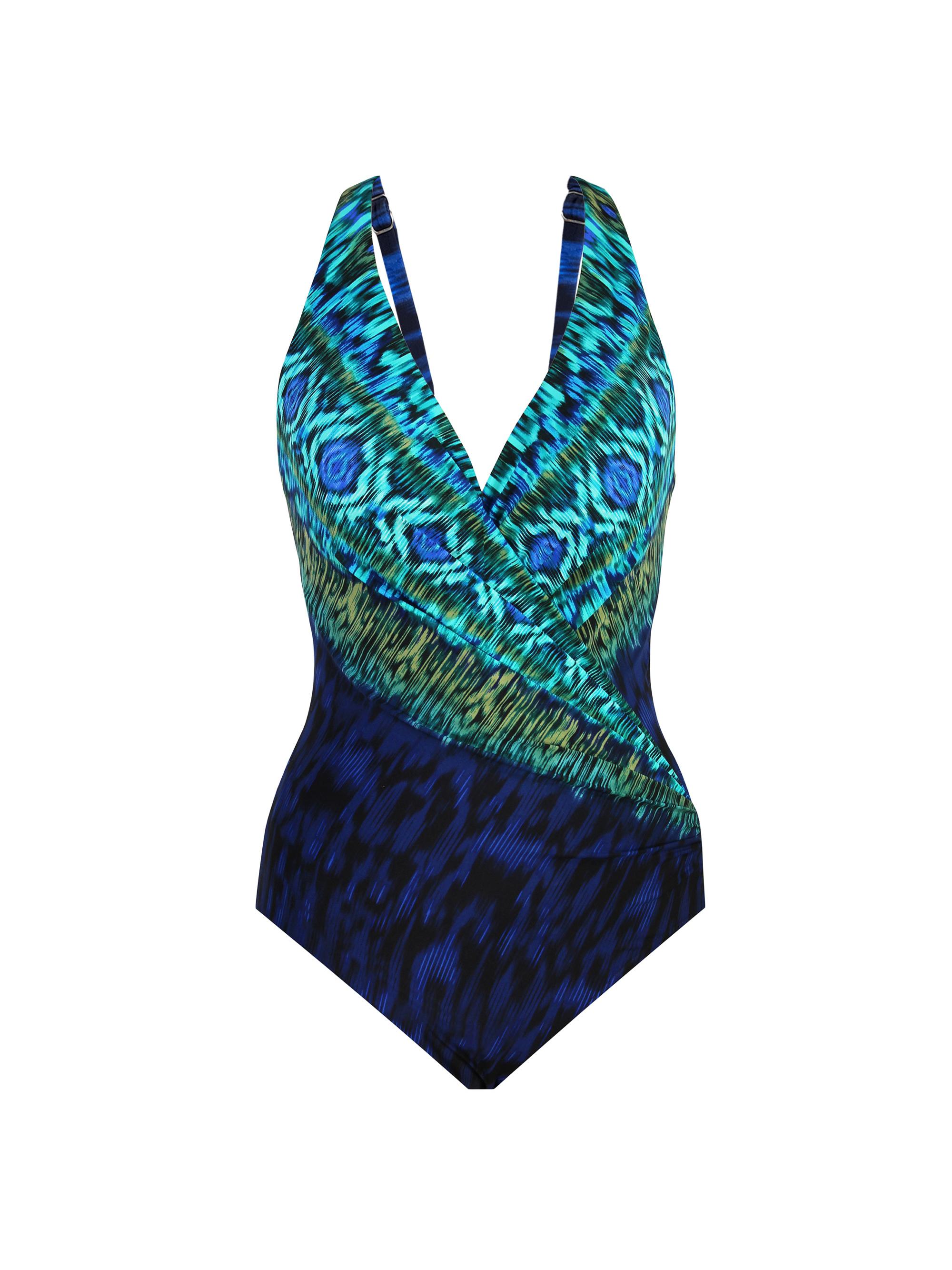 Miraclesuit Swim Women's Alhambra Wrapsody One-Piece Swimsuit - Blue Multi