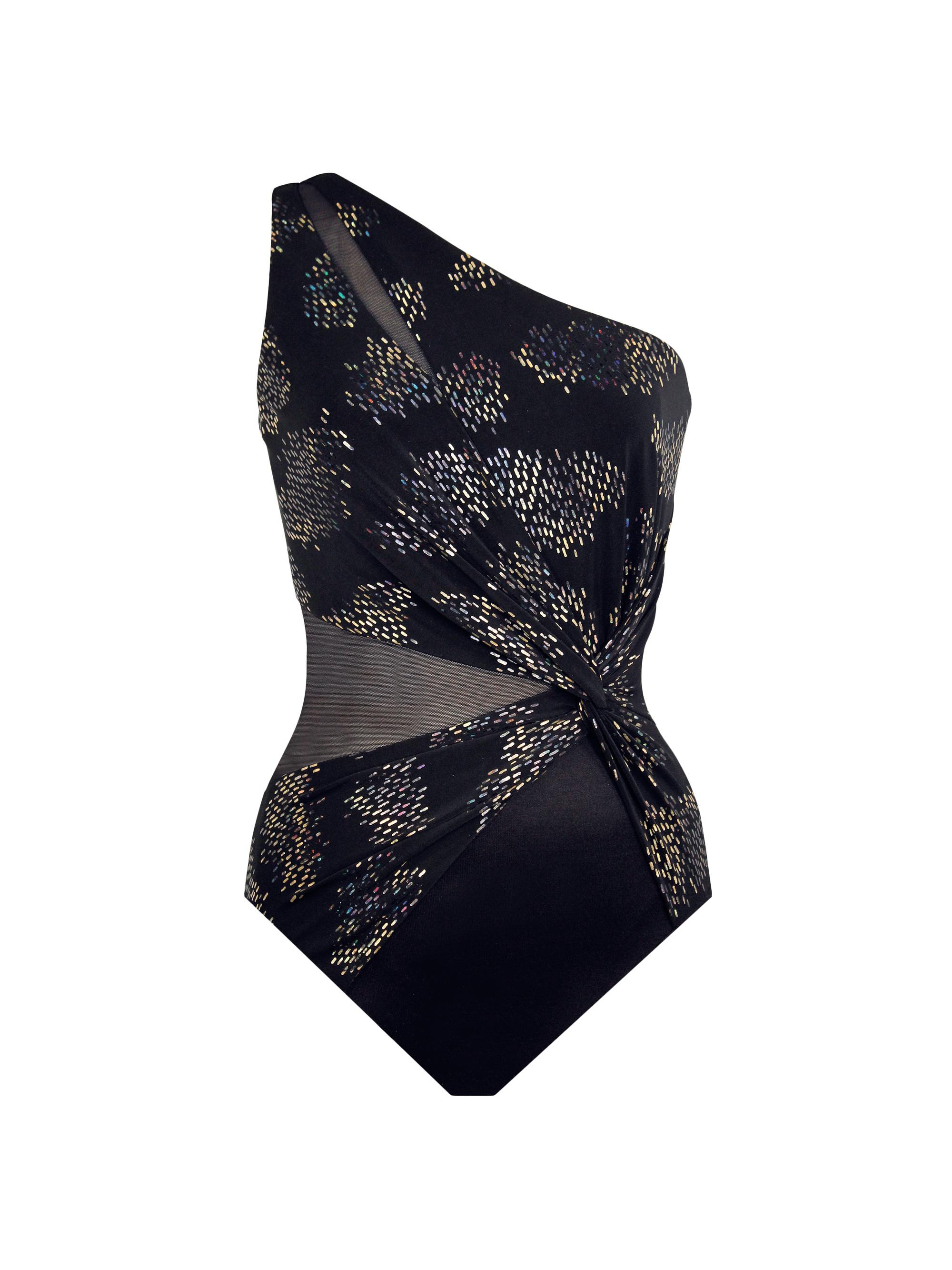 Miraclesuit Swim Women's Minx One-Shoulder One-Piece Swimsuit - Black Multi