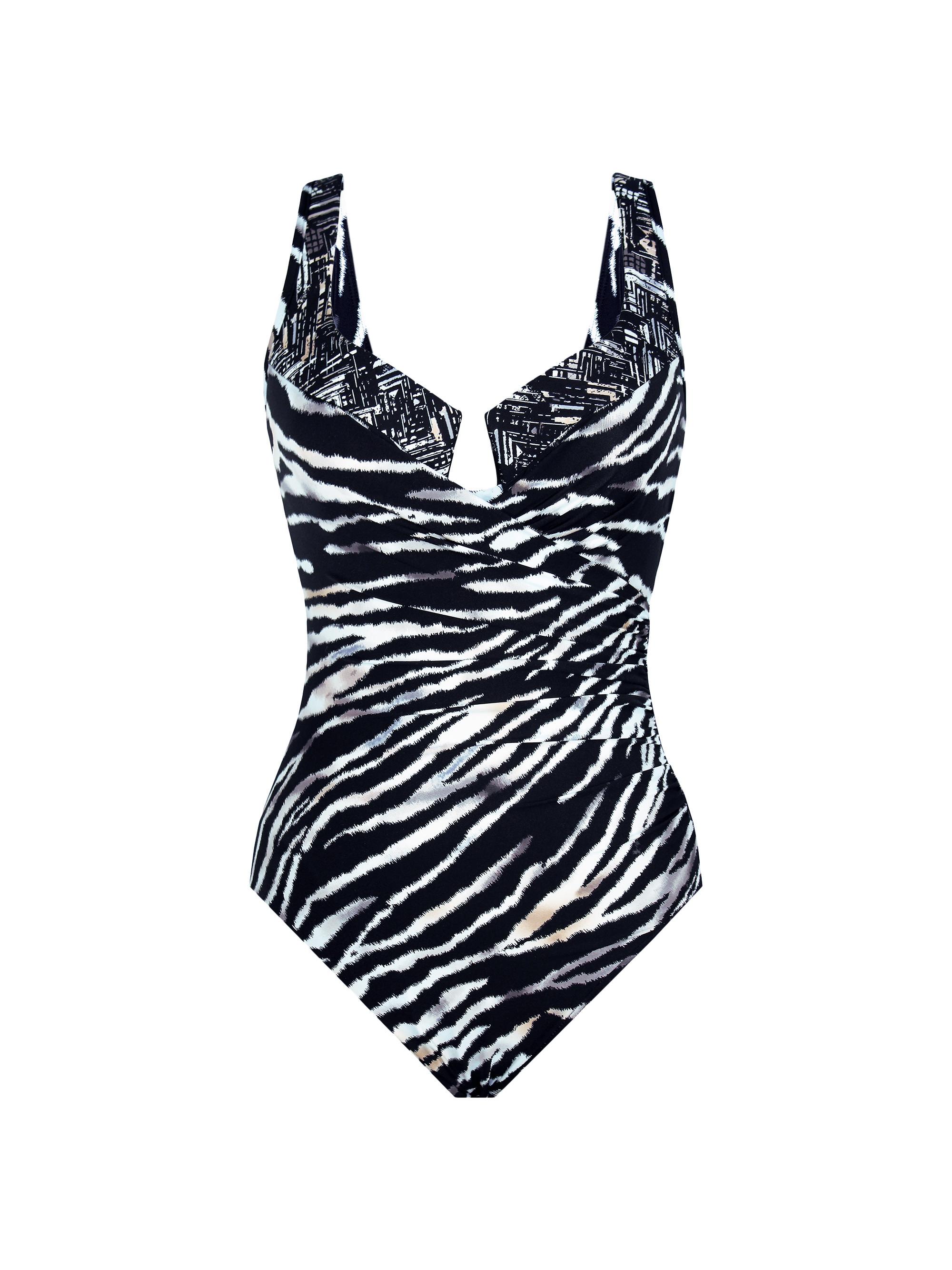 Miraclesuit Swim Women's Tigre Sombre One-Piece Swimsuit - Black White