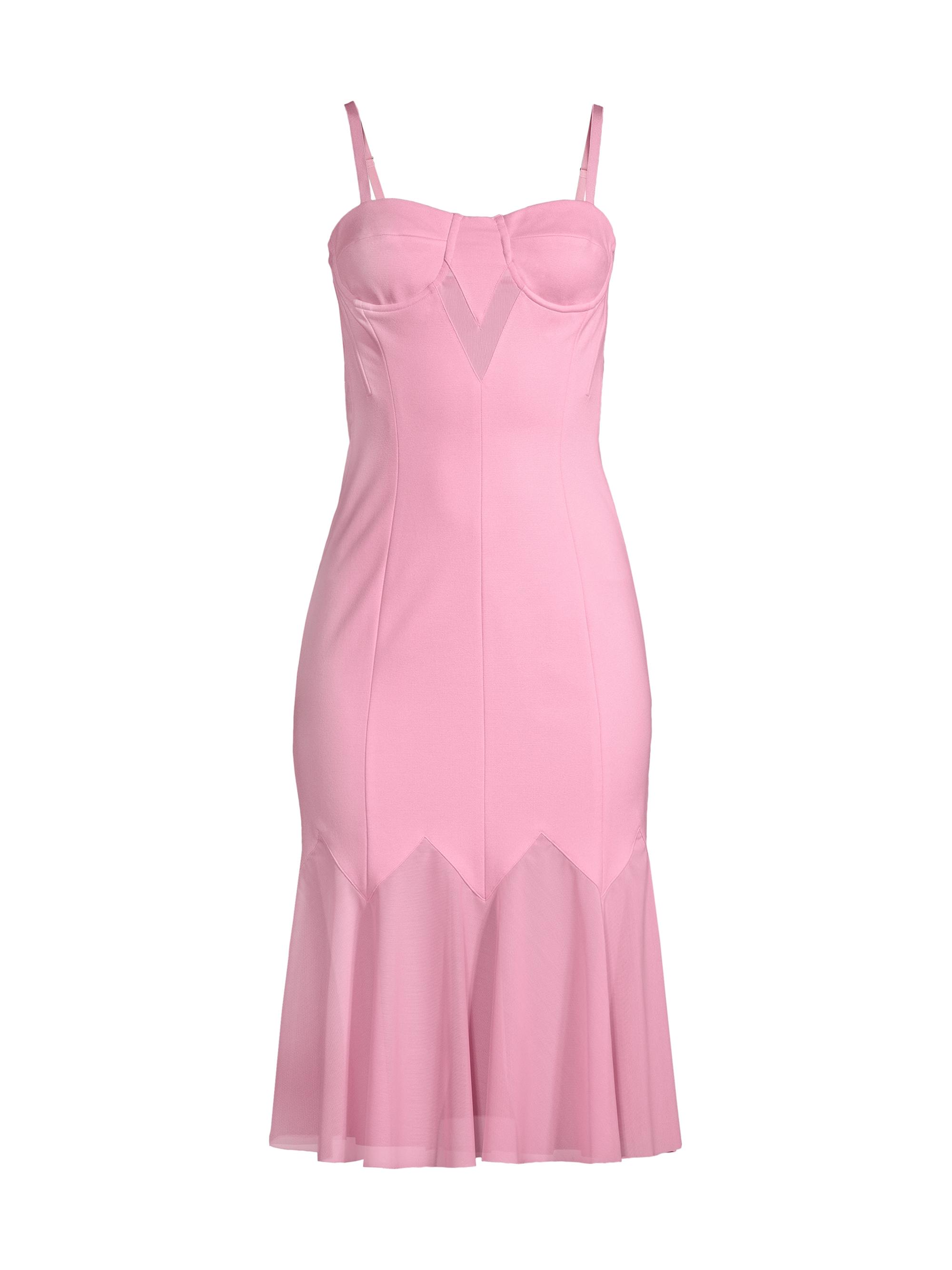 Victor Glemaud Women's Chiffon-Paneled Bustier Midi-Dress - Pink