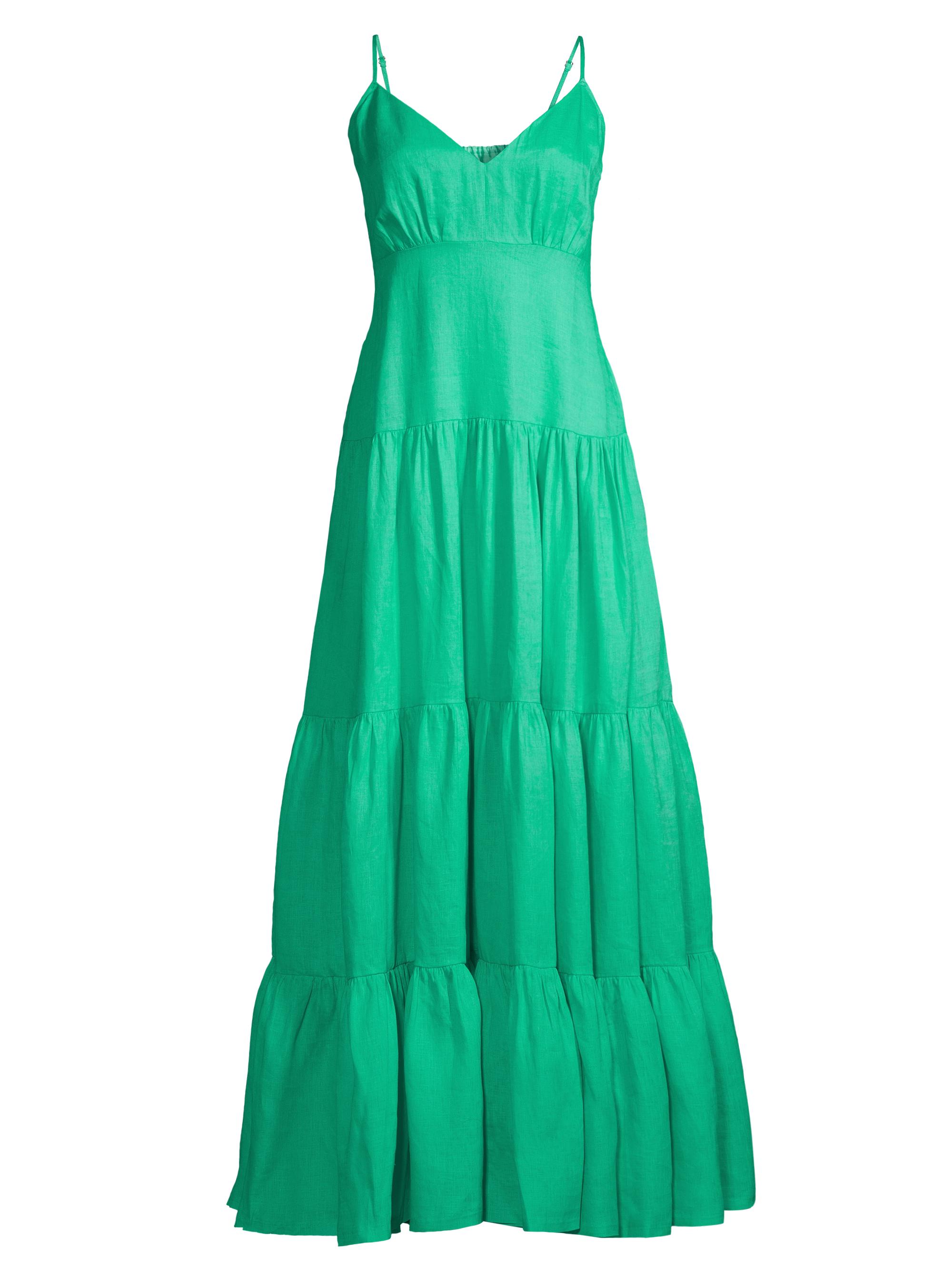 Hope for Flowers Women's Linen Tiered Maxi Dress - Green