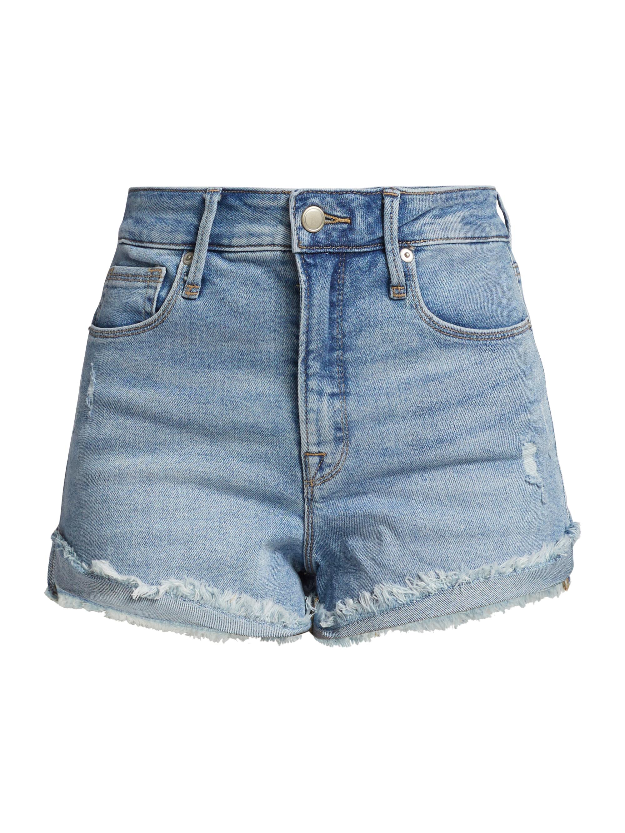 Good American Good Curve Distressed Denim Shorts | Saks Fifth Avenue