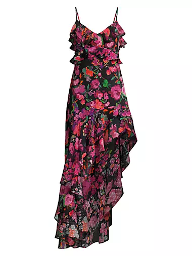 Mika Asymmetrical Ruffled Floral Dress