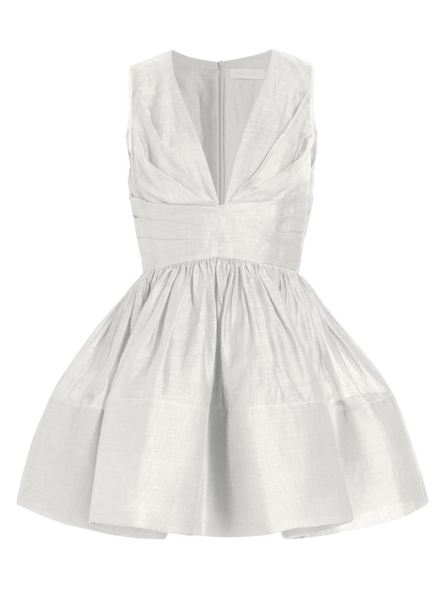 Zimmermann Tama V-Neck Minidress | Saks Fifth Avenue