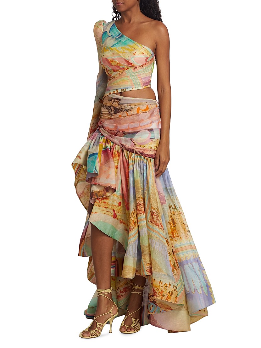 Shop Zimmermann Tama Asymmetric One-Shoulder Gown | Saks Shop Zimmermann Tama Asymmetric One-Shoulder Gown | Saks