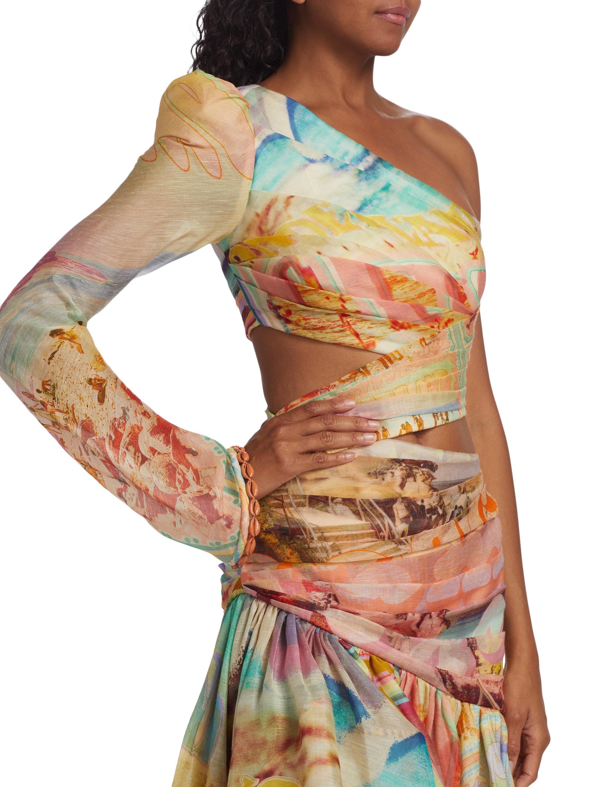 Zimmermann Tama Asymmetric One-Shoulder Gown