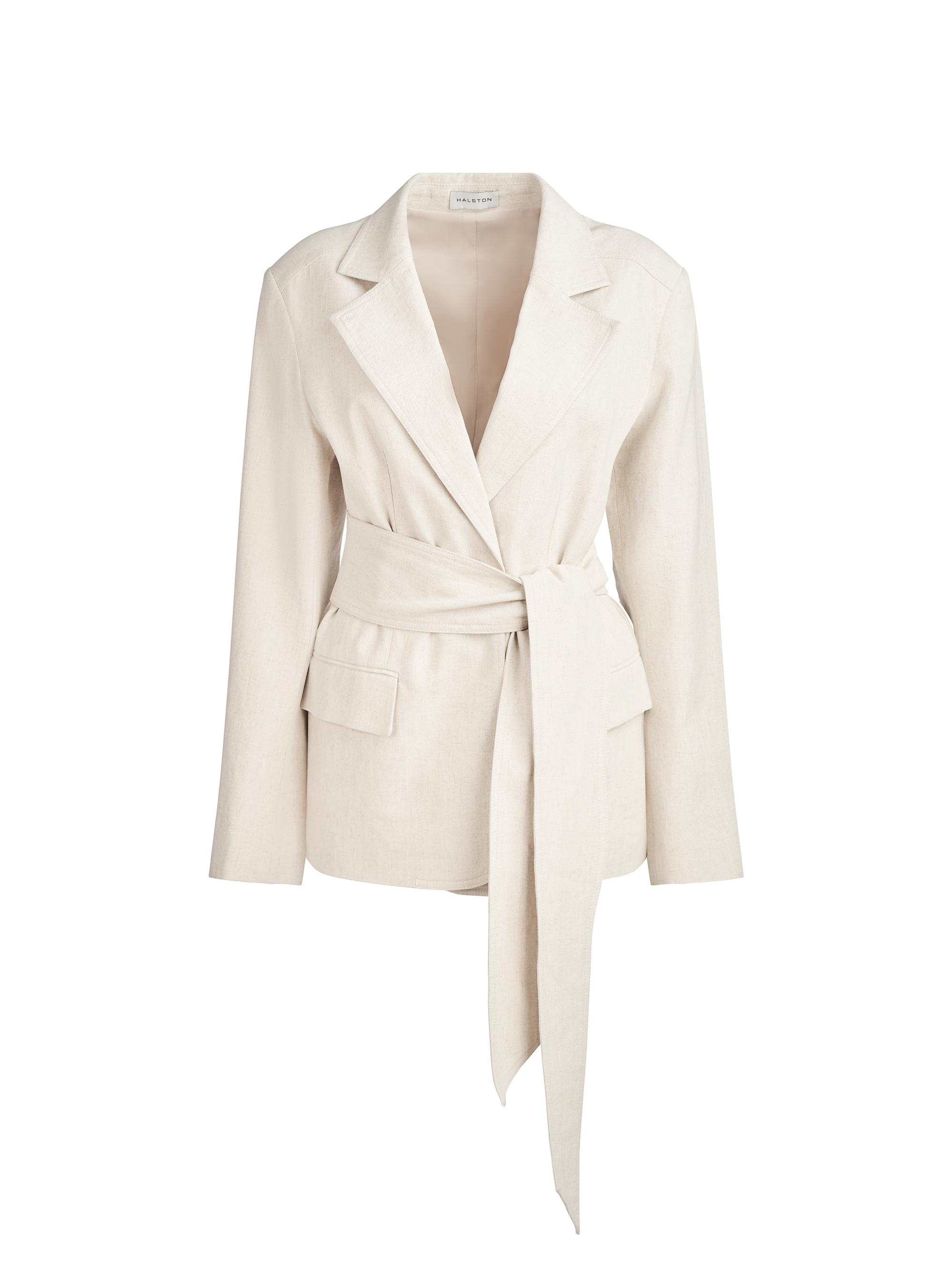 Halston Women's Adley Cotton-Linen Jacket - Ecru
