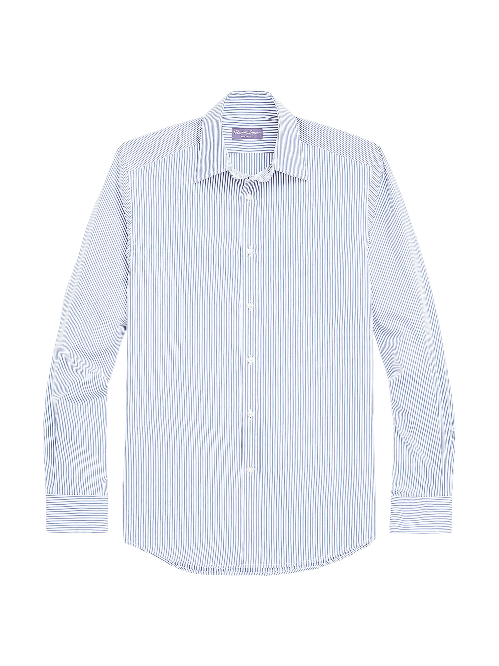 Ralph Lauren Purple Label Men's Striped Button-Up Shirt - Blue White