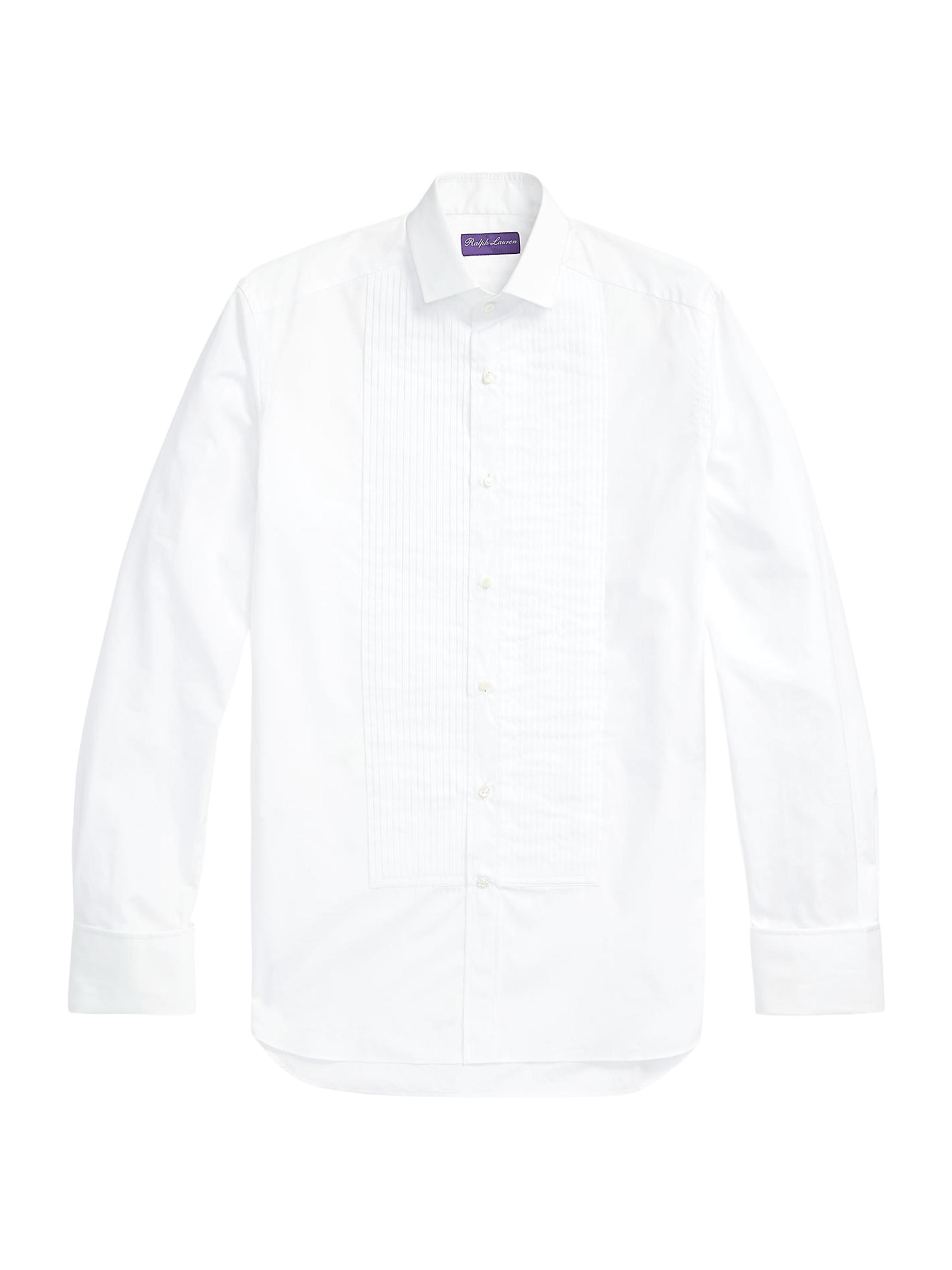Ralph Lauren Purple Label Dexter Cotton Pleated Long-Sleeve Shirt