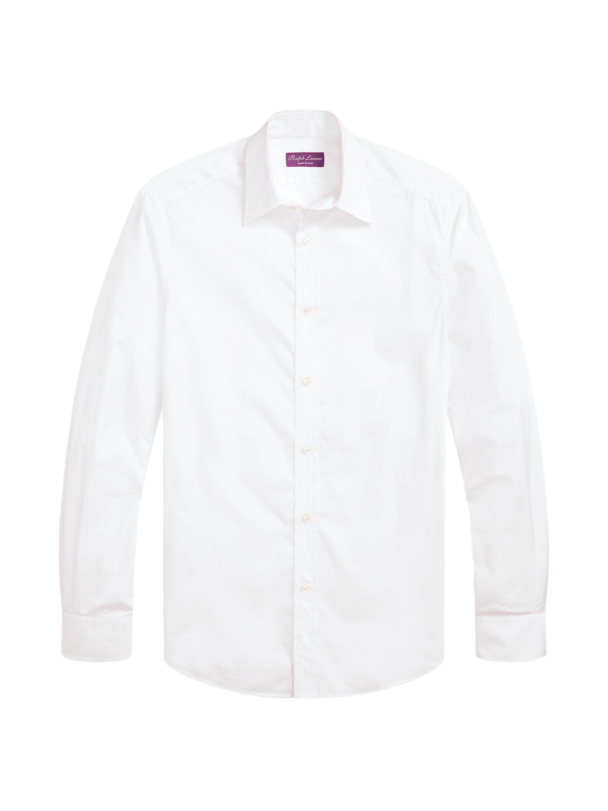 Ralph Lauren Purple Label Men's Harrison Cotton Long-Sleeve Shirt - White